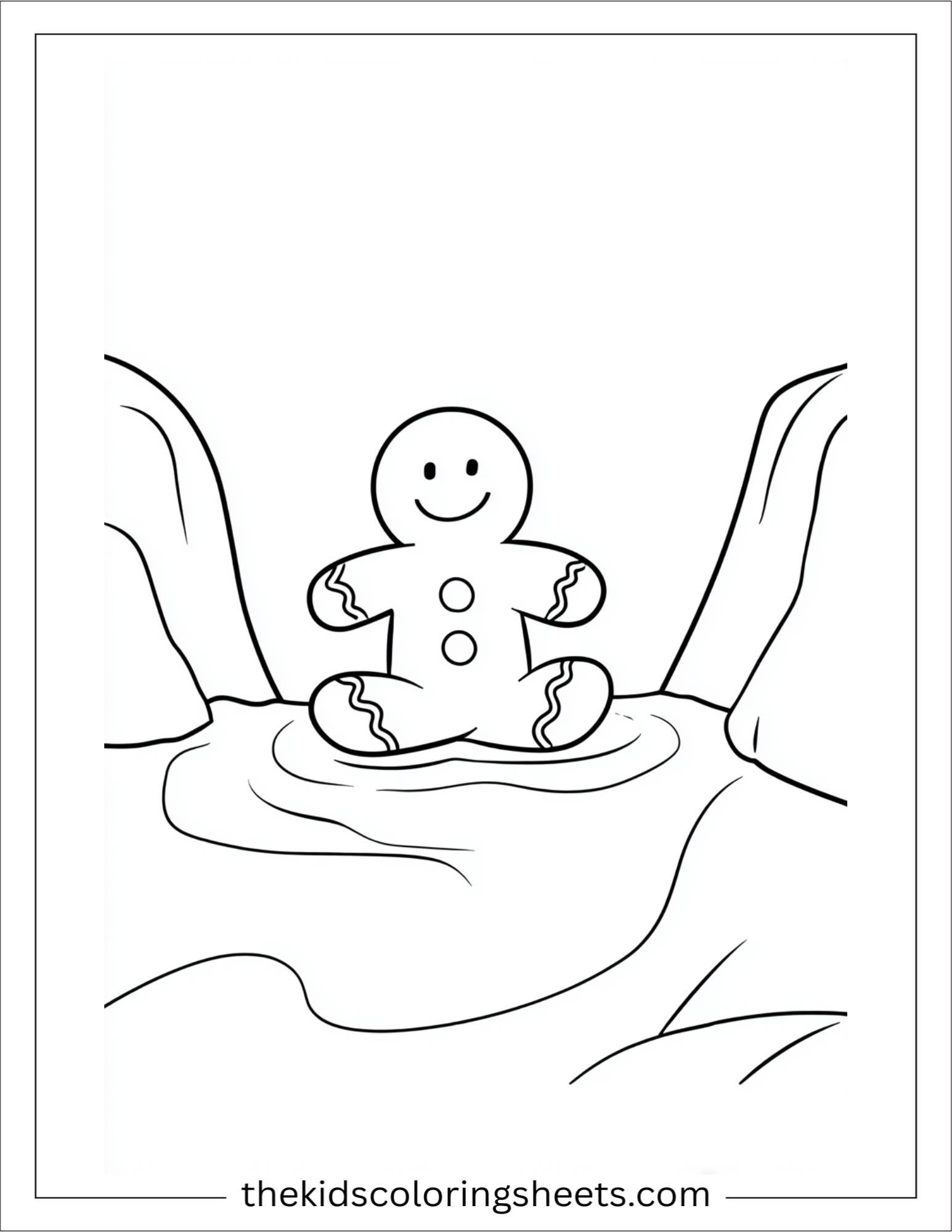 Gingerbread Man sitting cross-legged