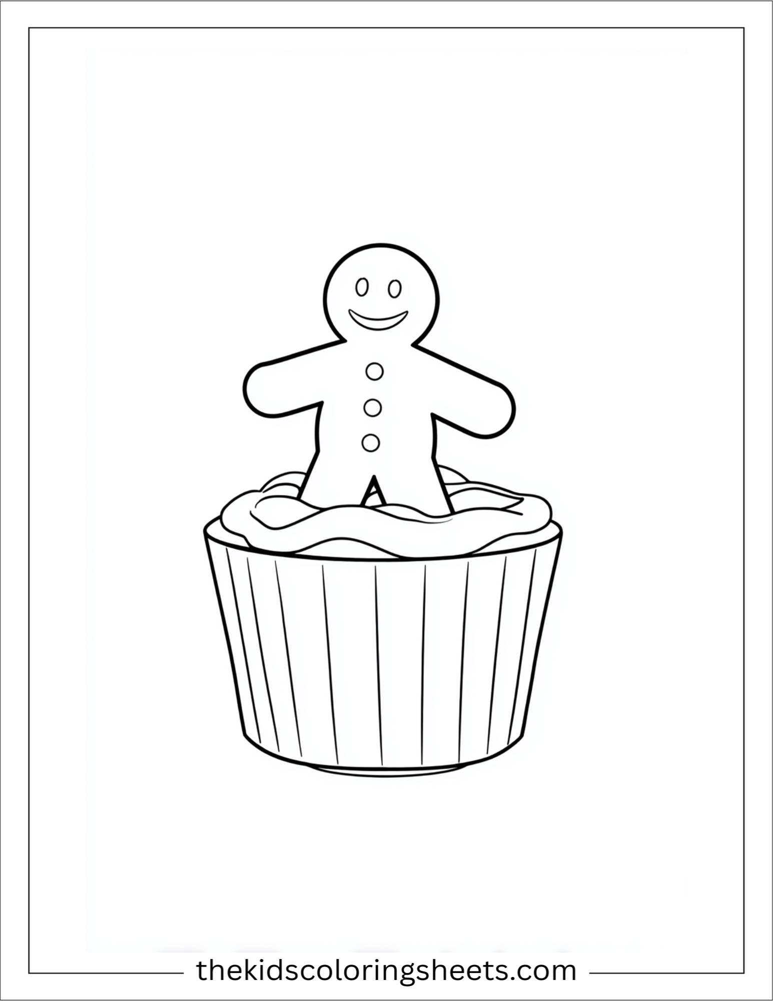 Gingerbread Man sitting in muffin cup
