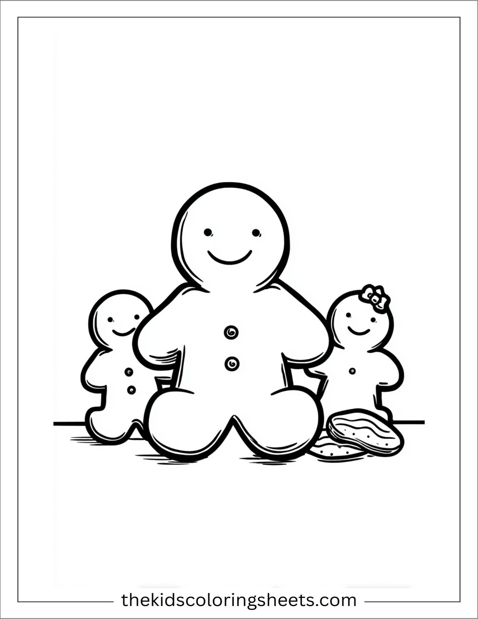 Gingerbread Man sitting with cookie friends