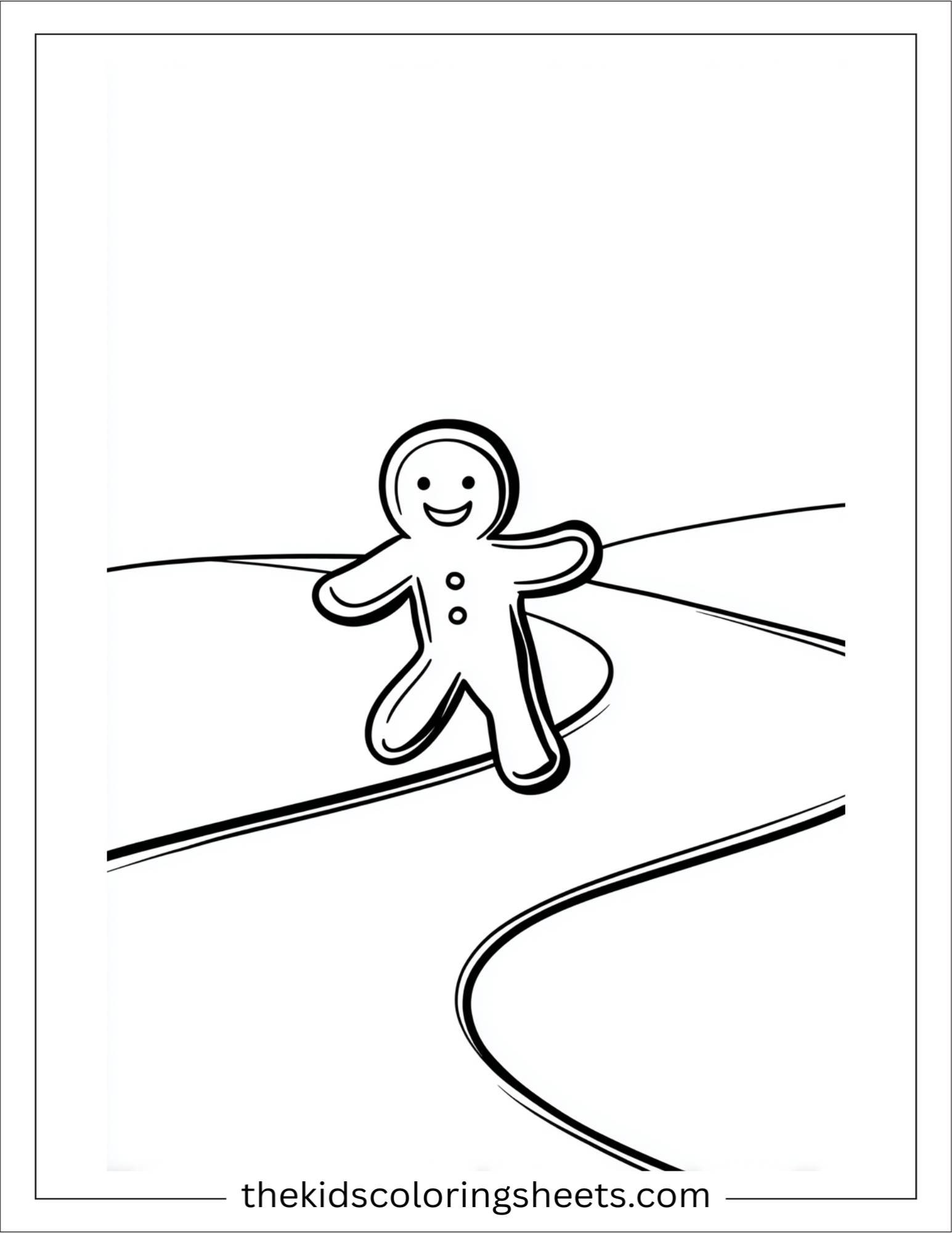 Gingerbread Man skipping along path