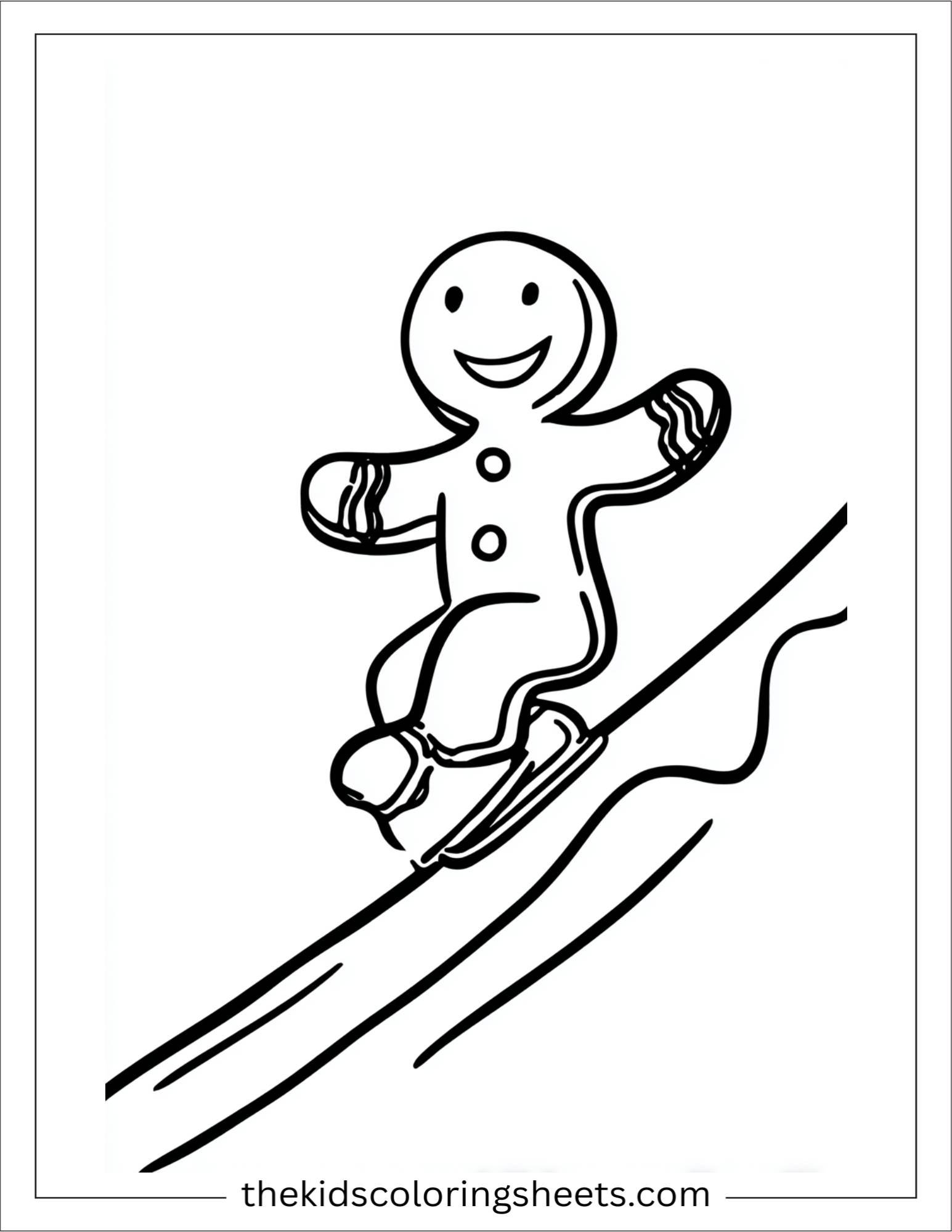Gingerbread Man sliding on icing slope