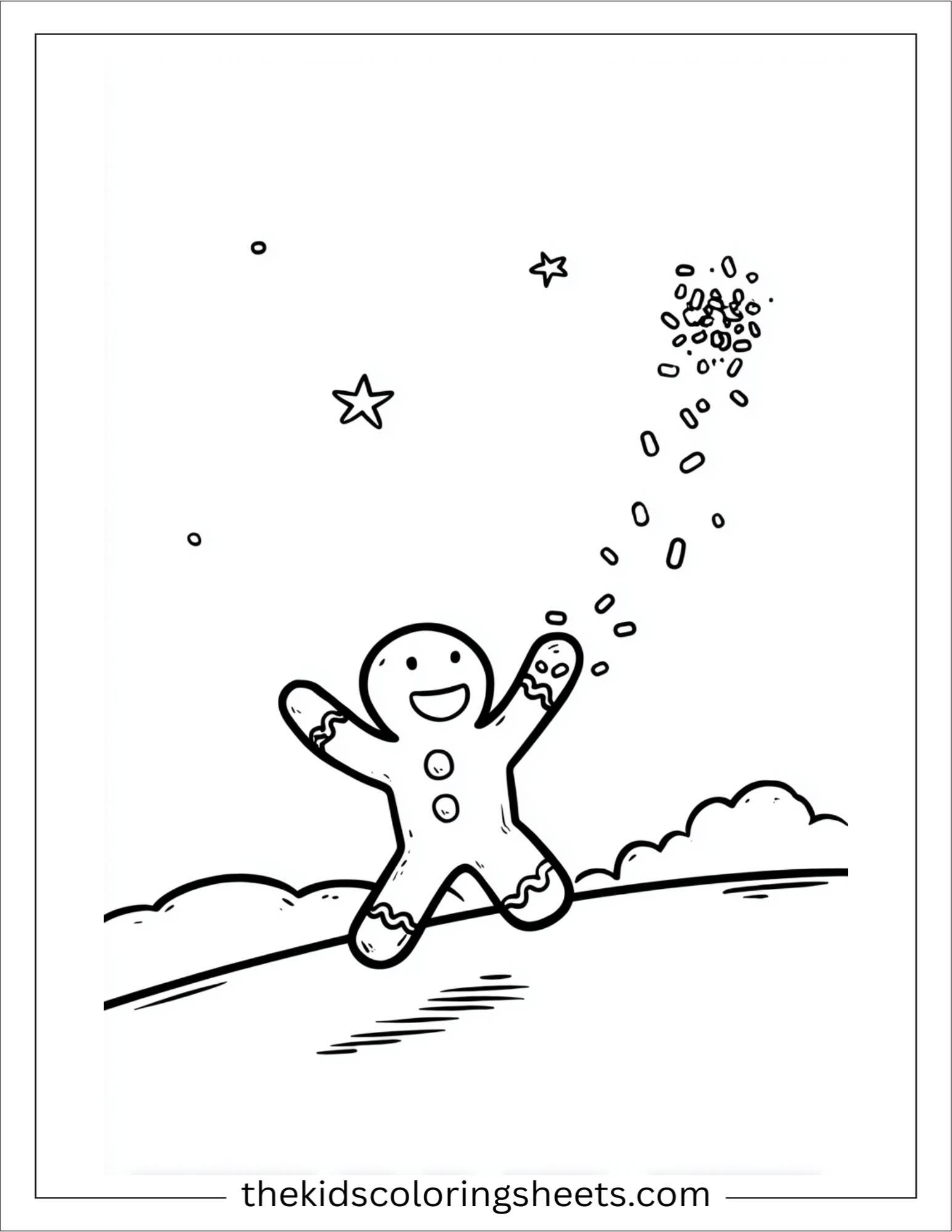Gingerbread Man throwing sprinkles