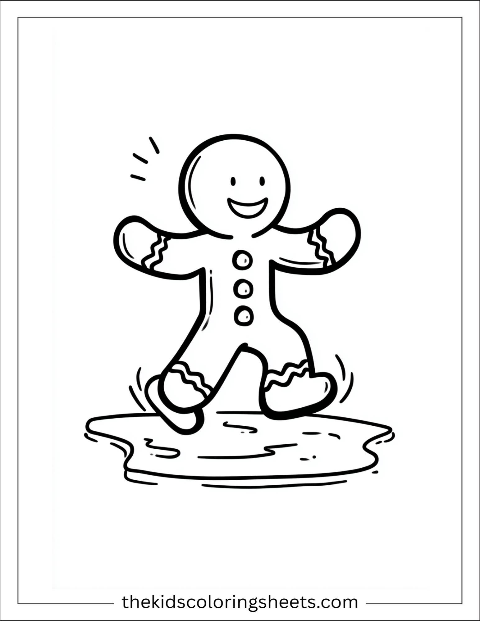 Gingerbread Man tiptoeing playfully