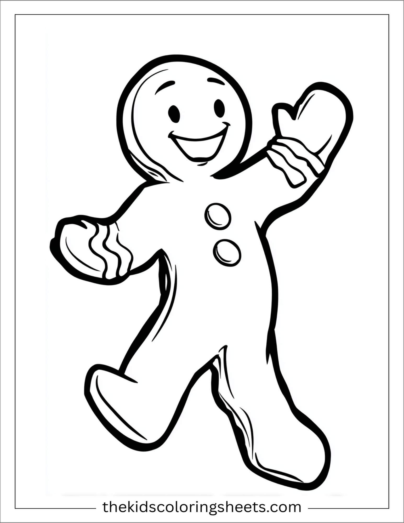 Gingerbread Man waving cheerfully