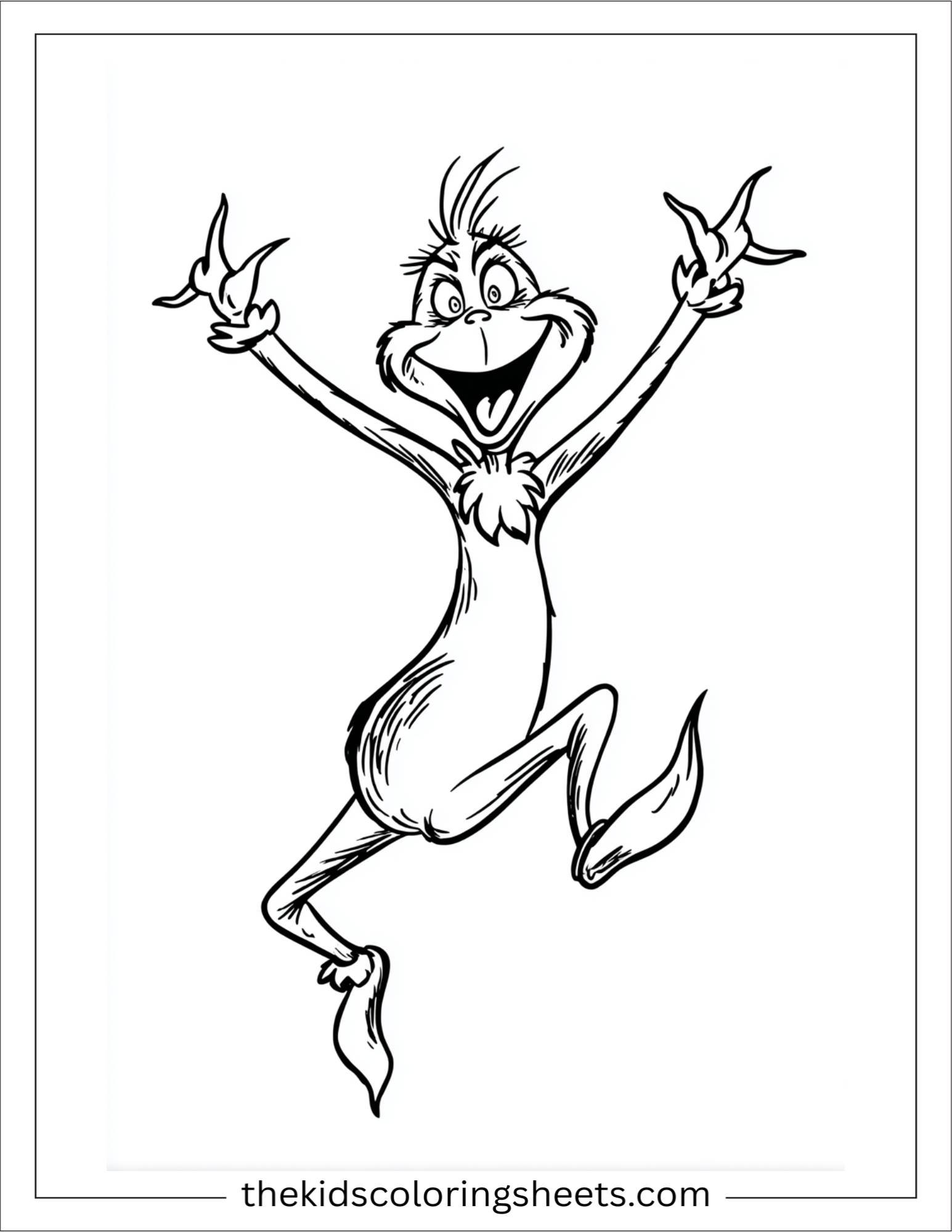 Grinch jumping in excitement