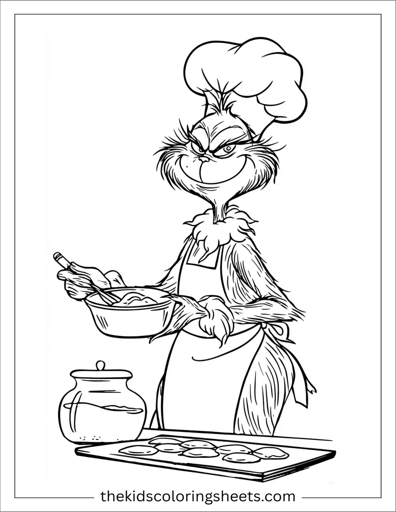 Grinch making cookies