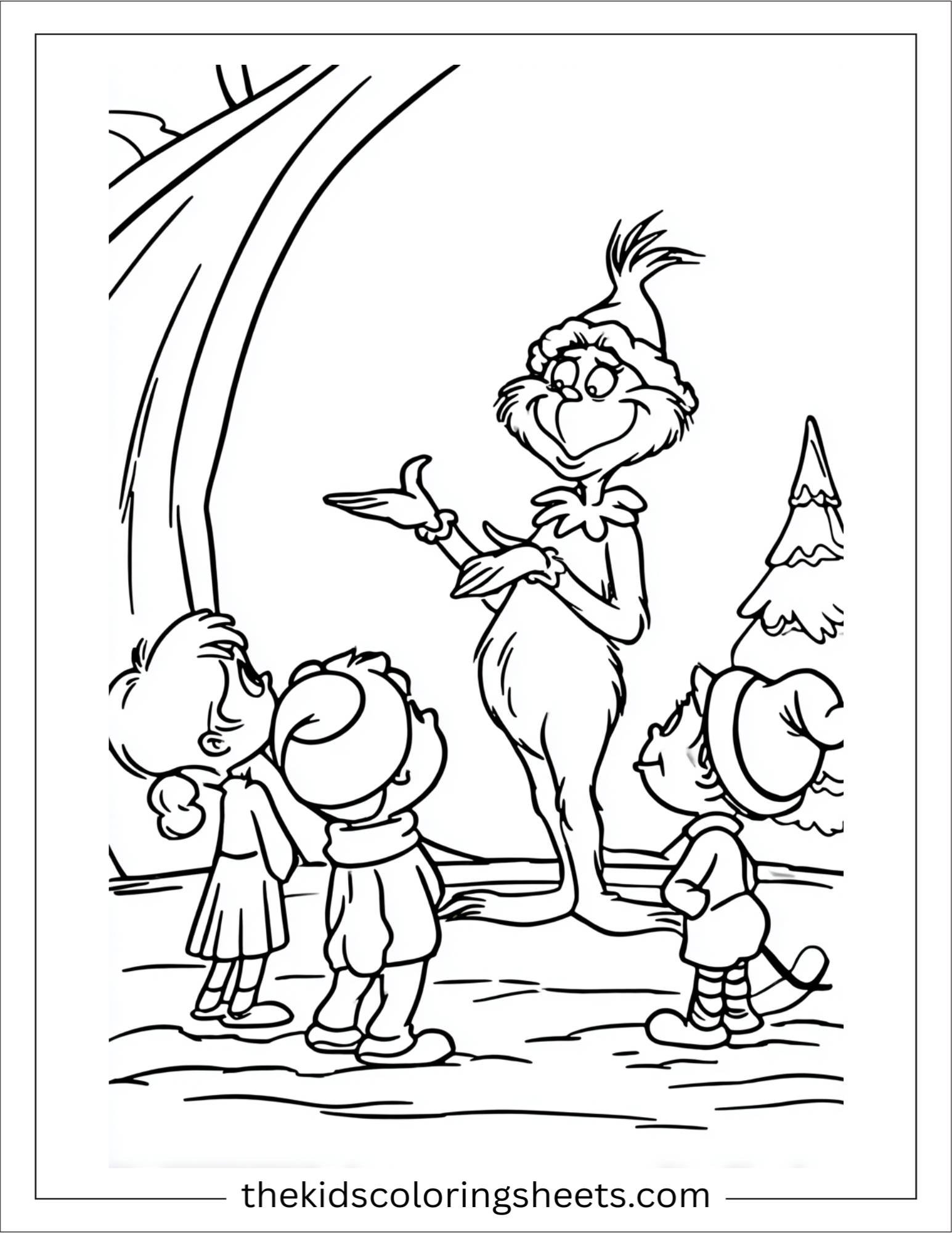 Grinch playing with kids