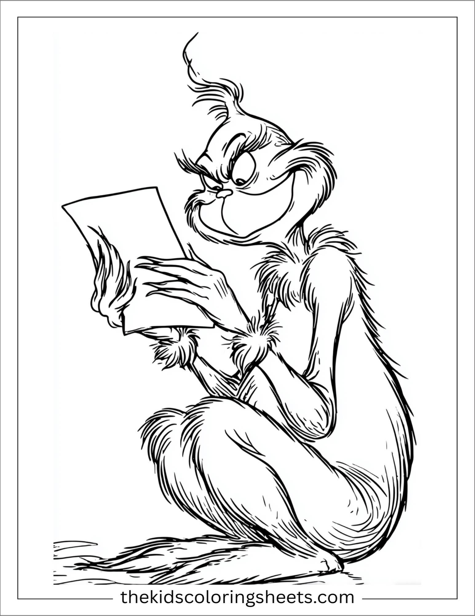 Grinch writing a letter