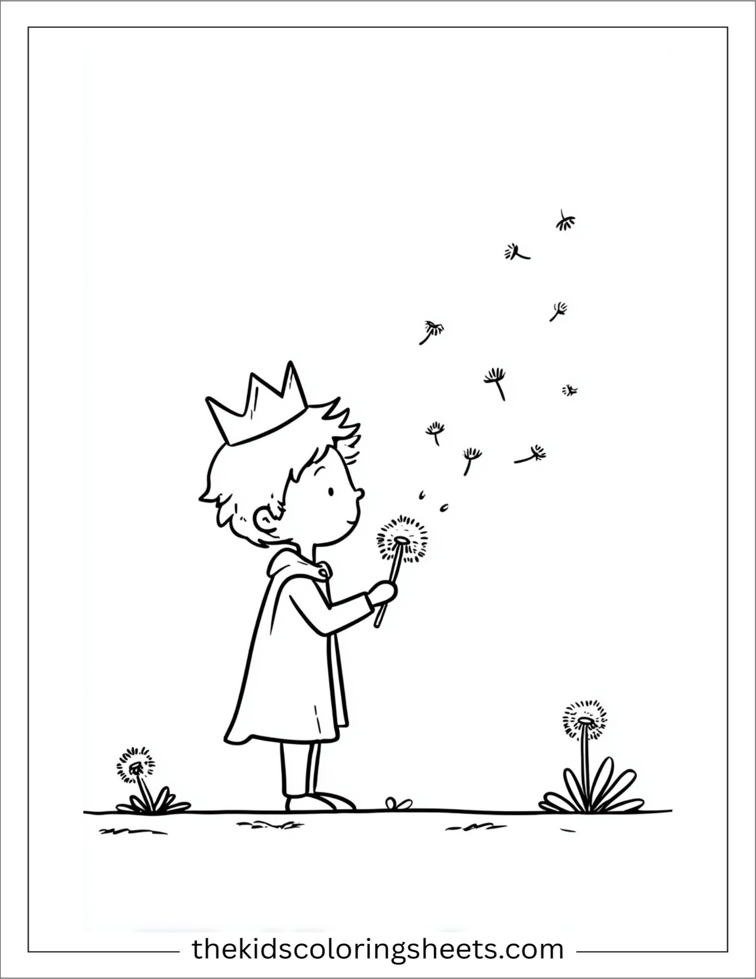 Little Prince blowing dandelions
