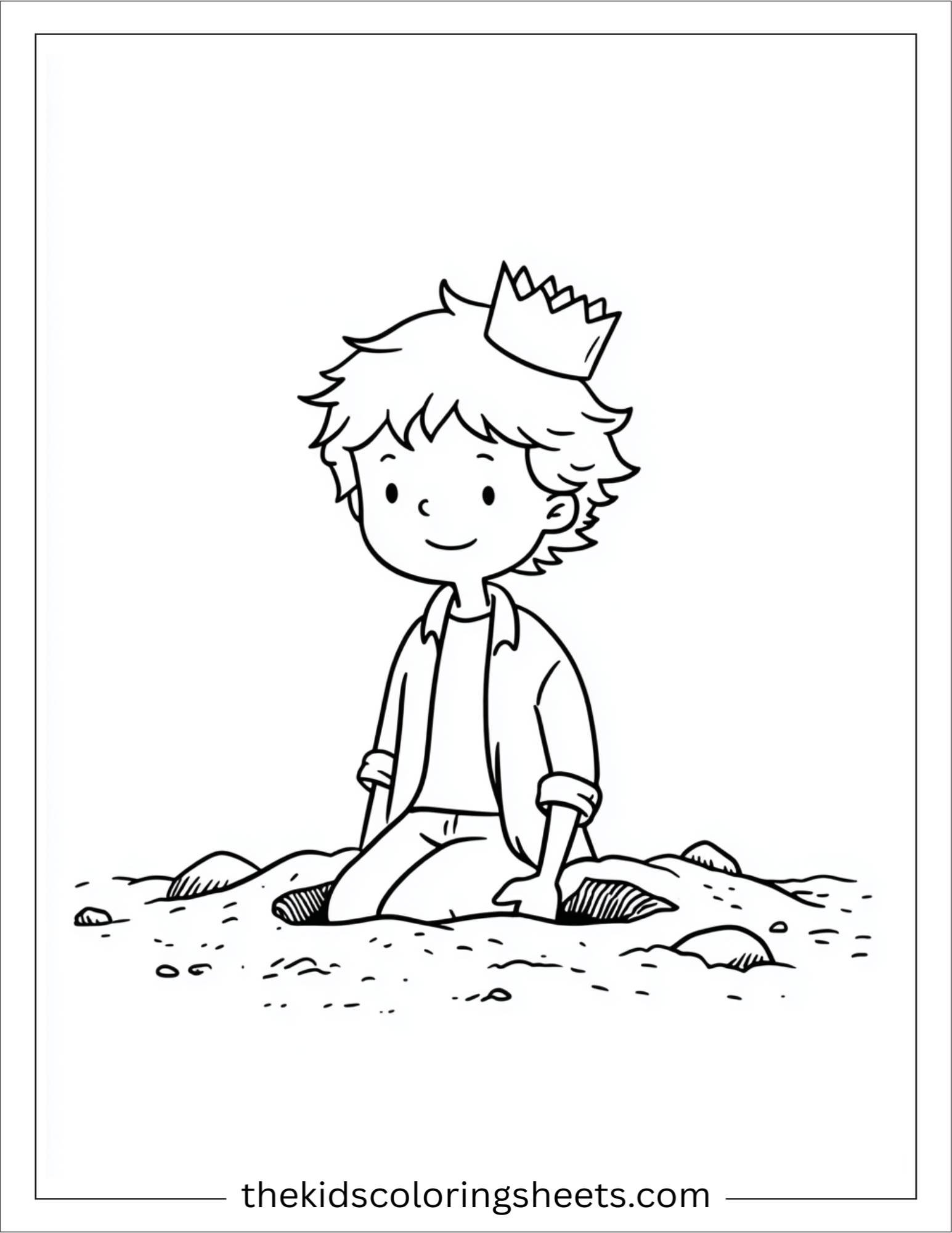 Little Prince drawing in sand