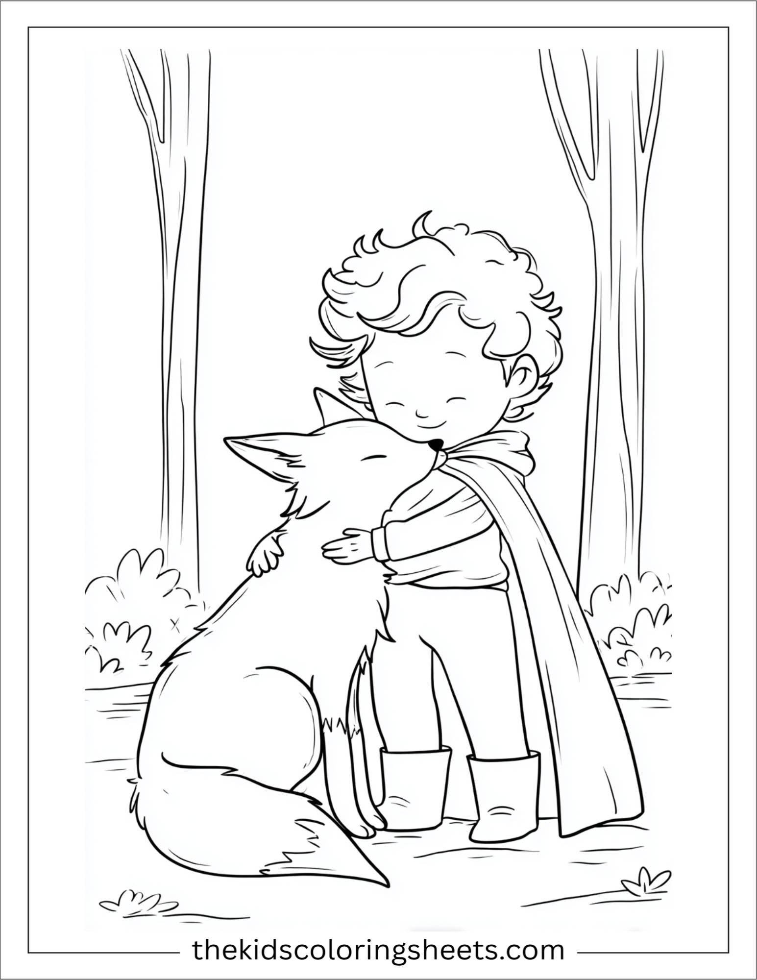 Little Prince hugging the fox