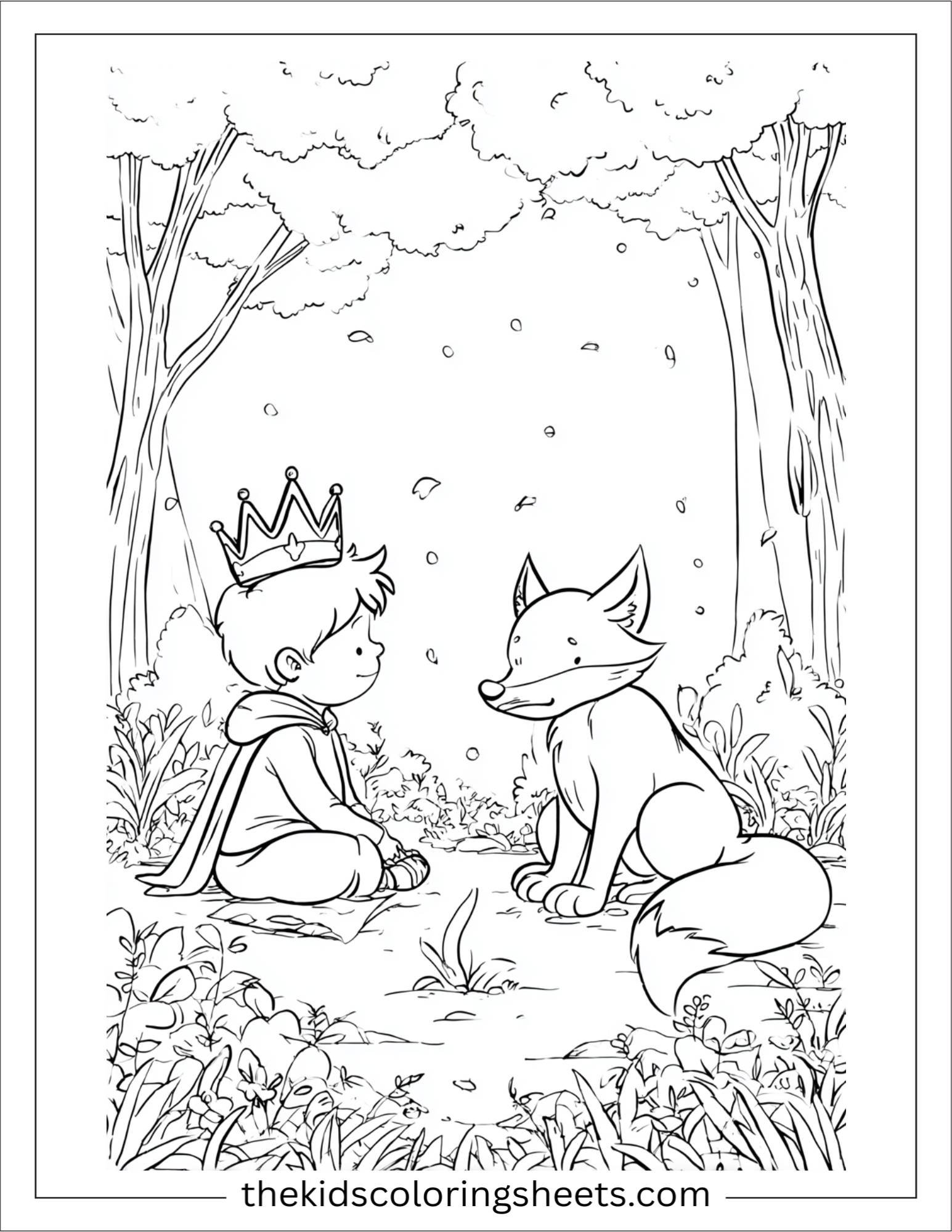 Little Prince sharing a story with fox
