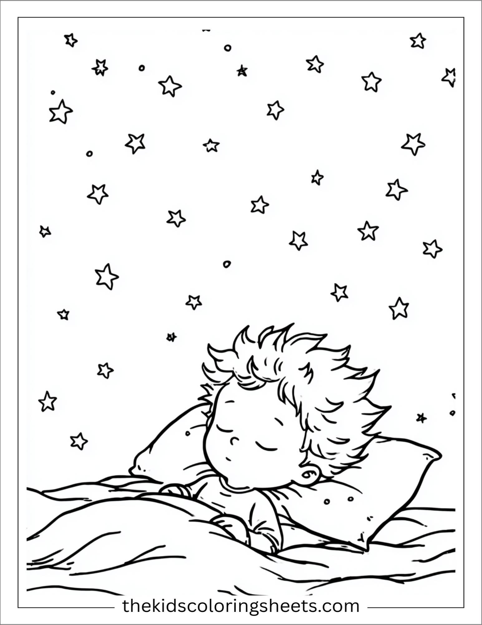 Little Prince sleeping under the stars