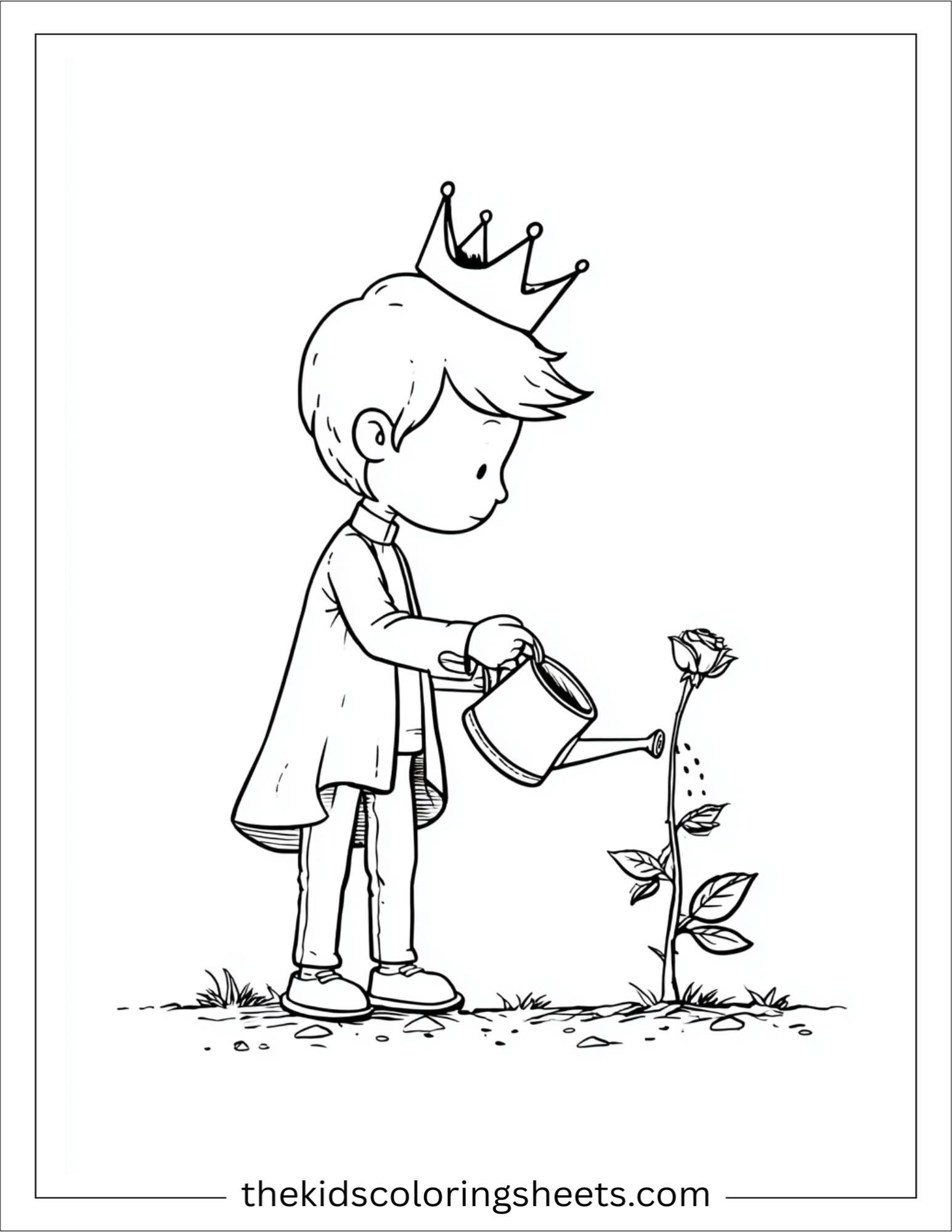 Little Prince watering the rose