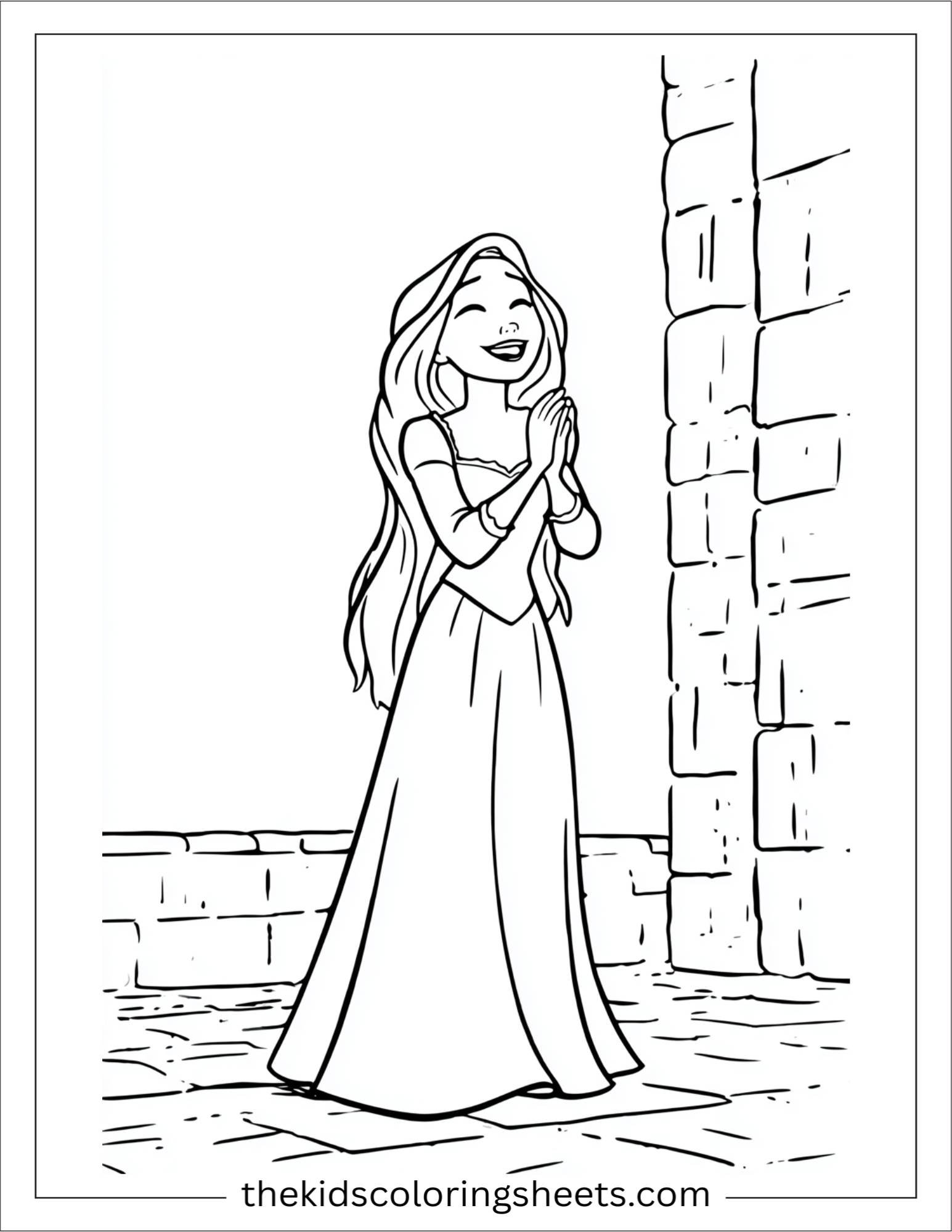 Rapunzel clapping joyfully