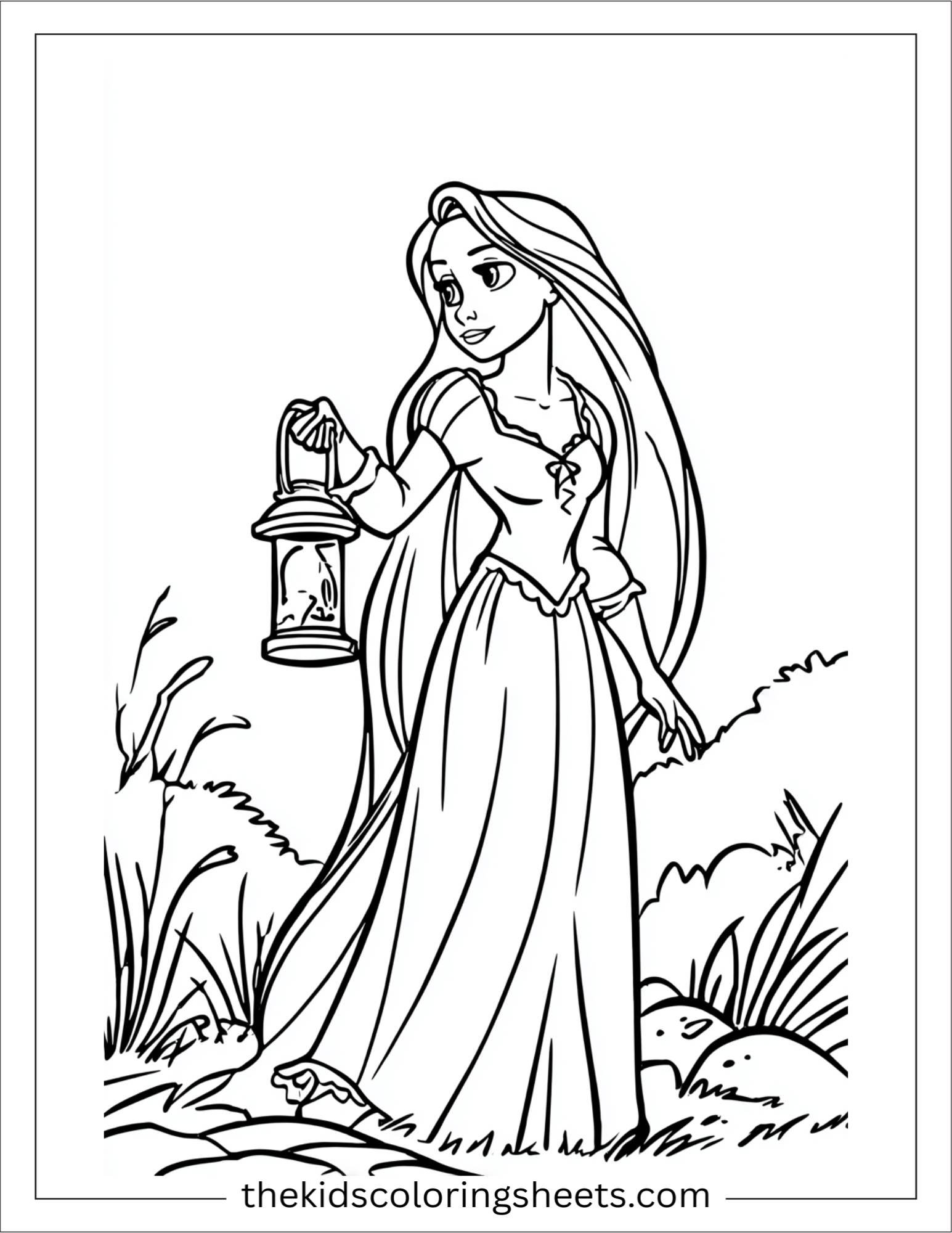 Rapunzel holding a lantern
