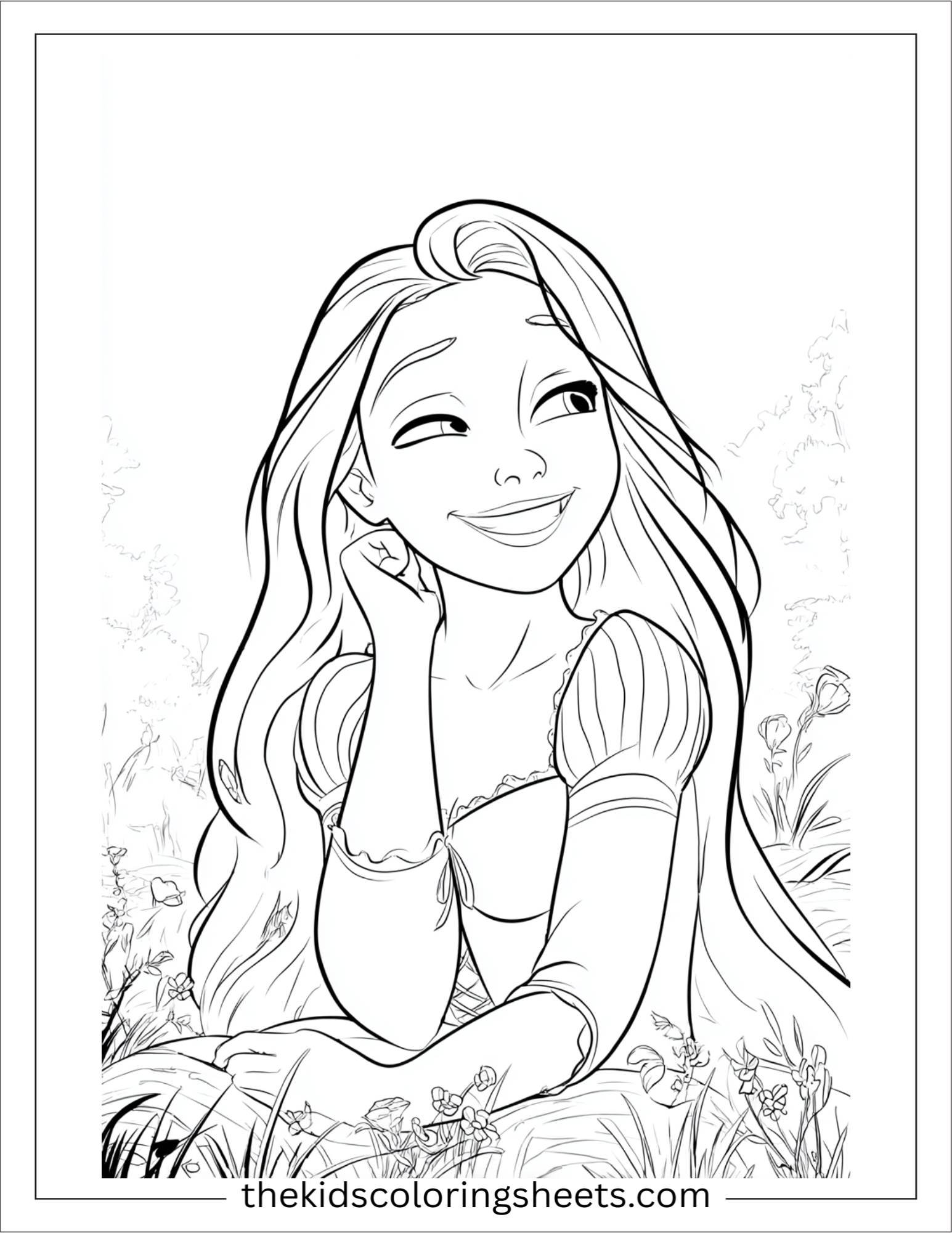 Rapunzel laughing sweetly