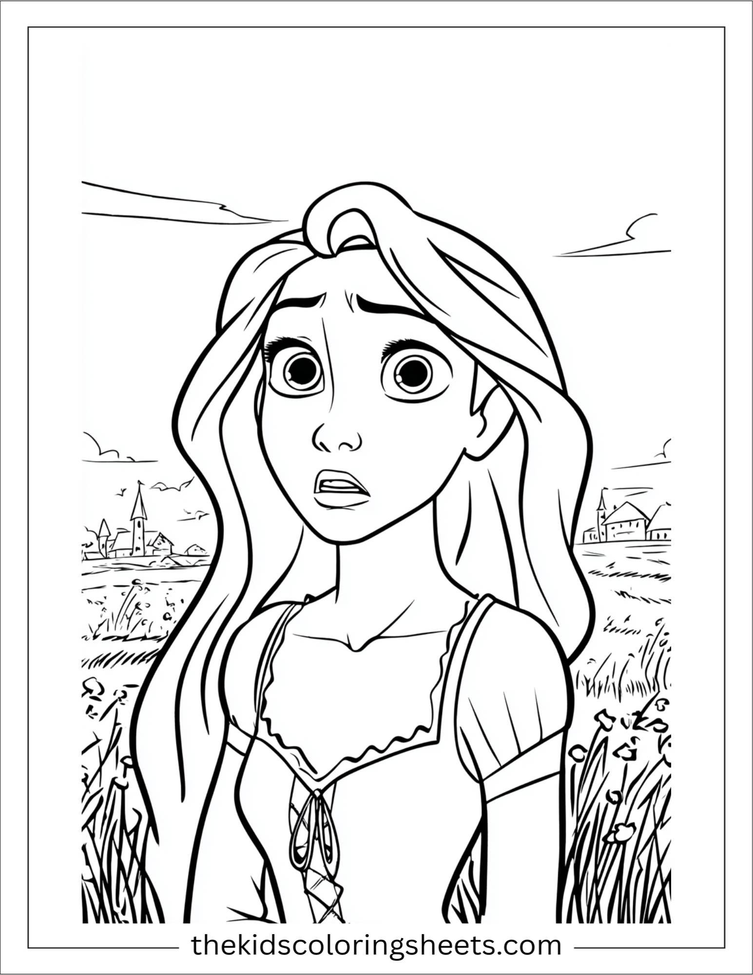 Rapunzel looking surprised