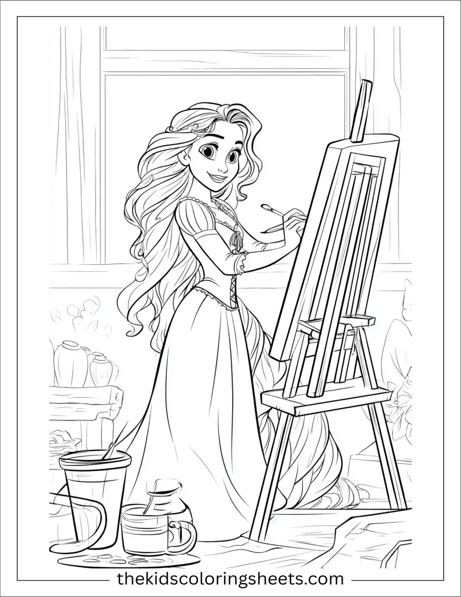 Rapunzel painting with joy