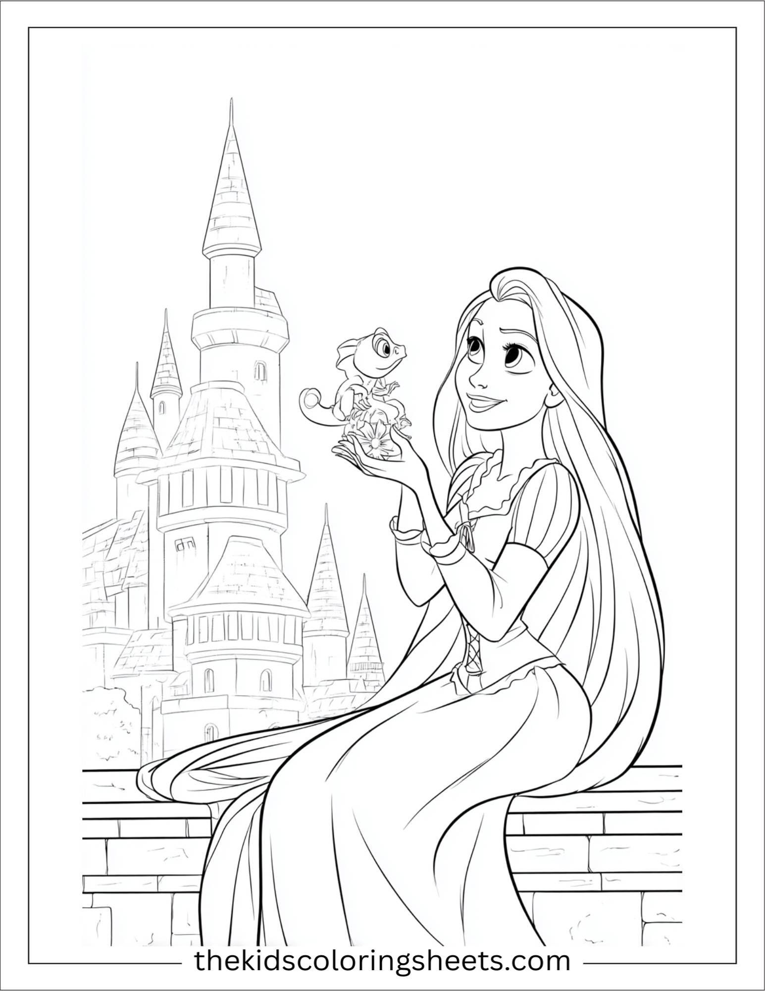 Rapunzel playing with Pascal