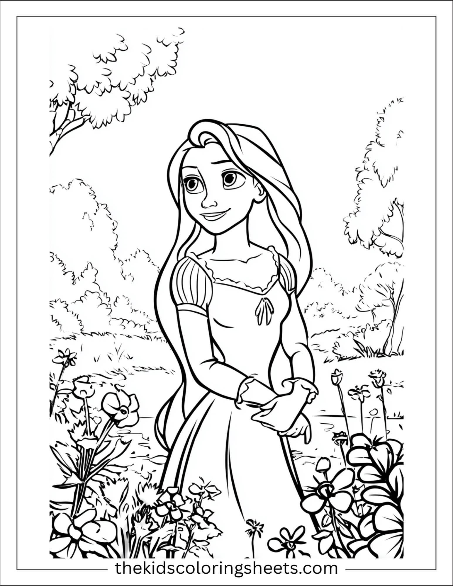 Rapunzel smiling gently
