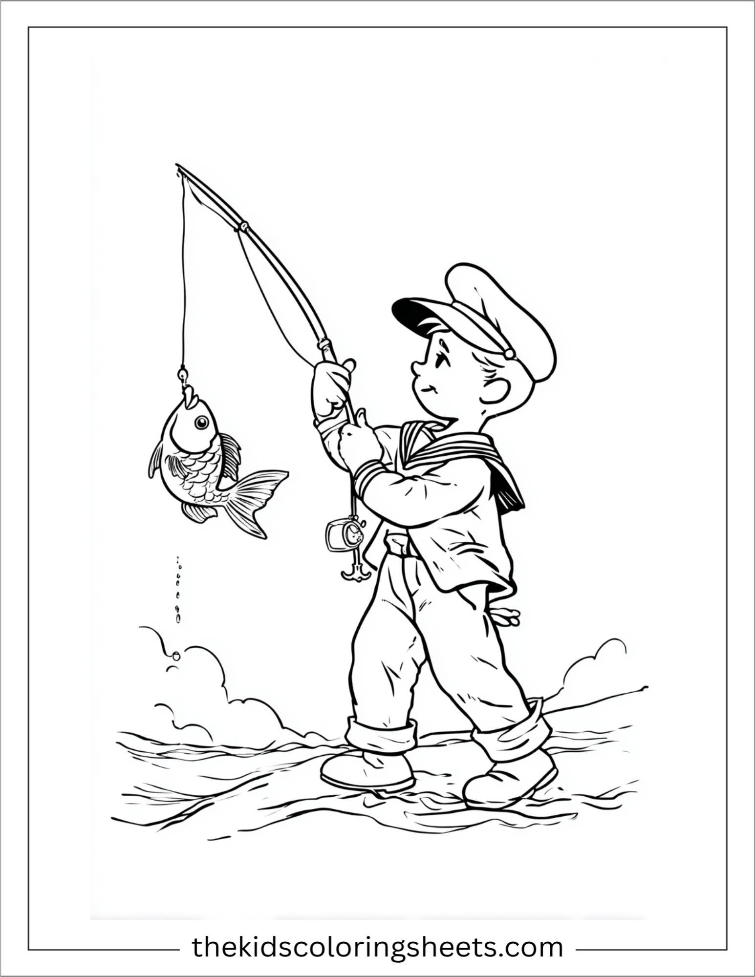 Sailor catching fish