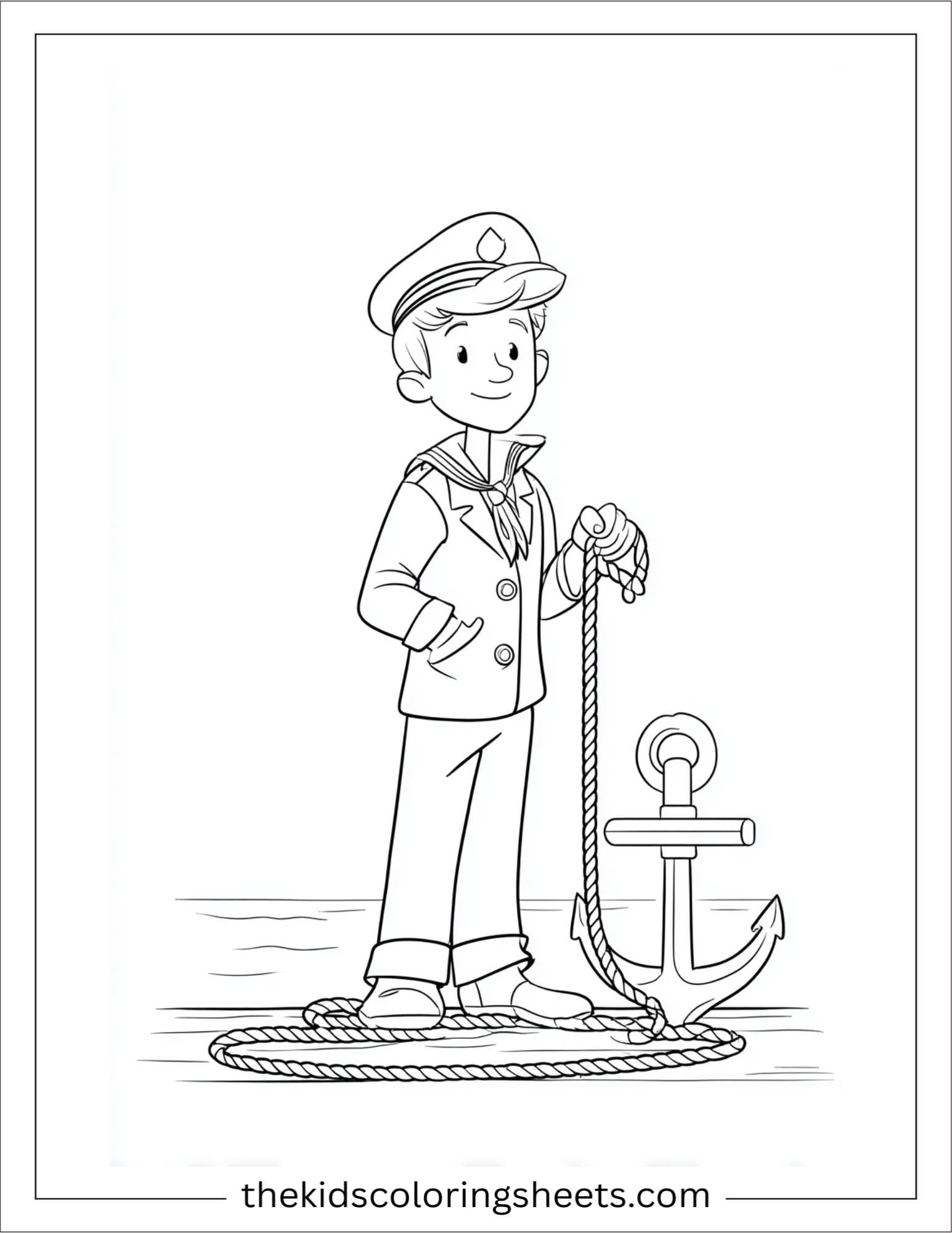 Sailor holding anchor rope