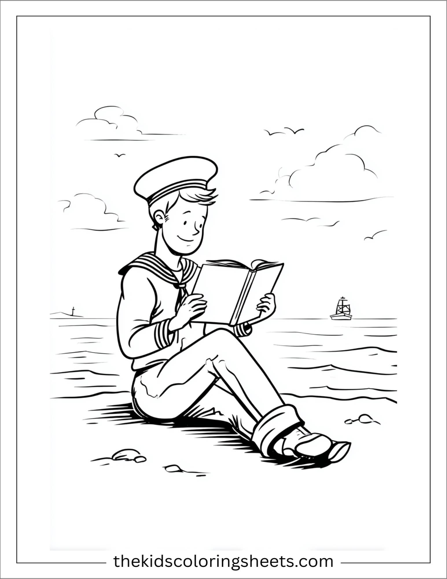 Sailor reading sailor book