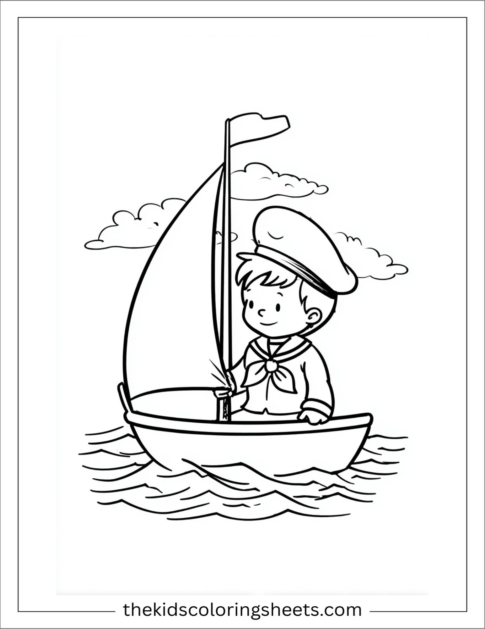 Sailor sailing in wind