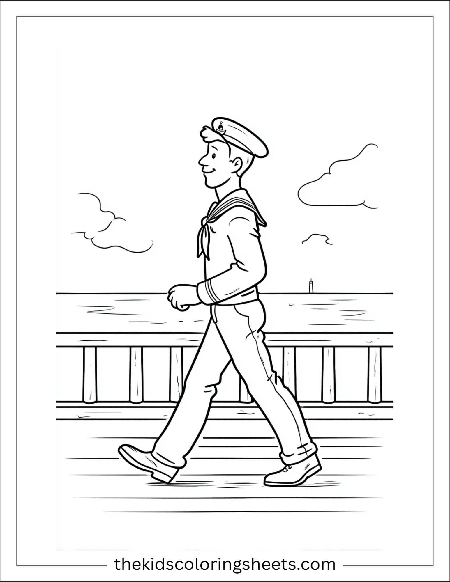 Sailor walking on deck