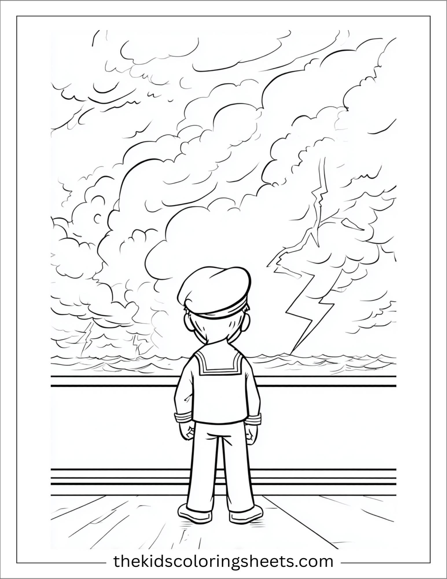 Sailor watching storm clouds