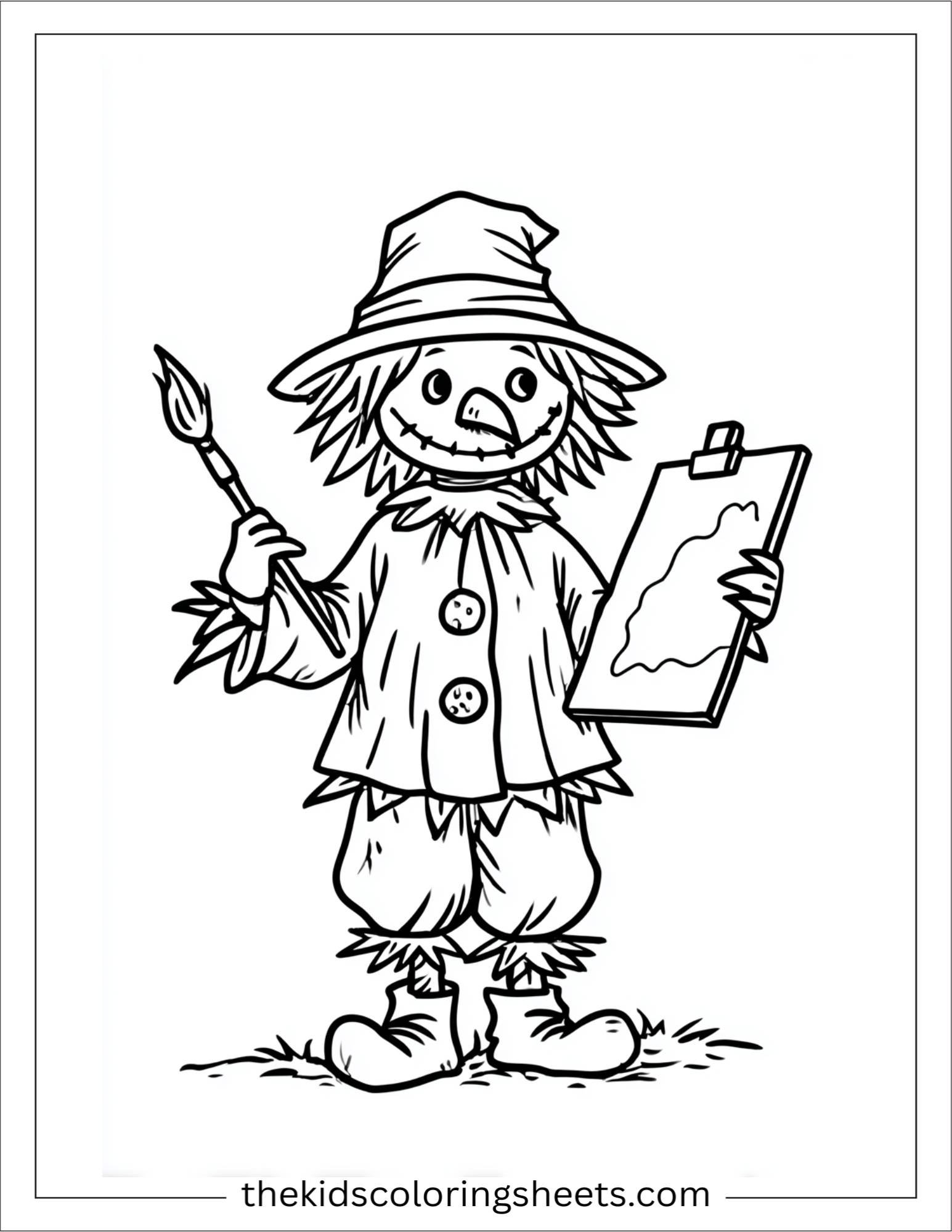 Scarecrow painting on a canvas