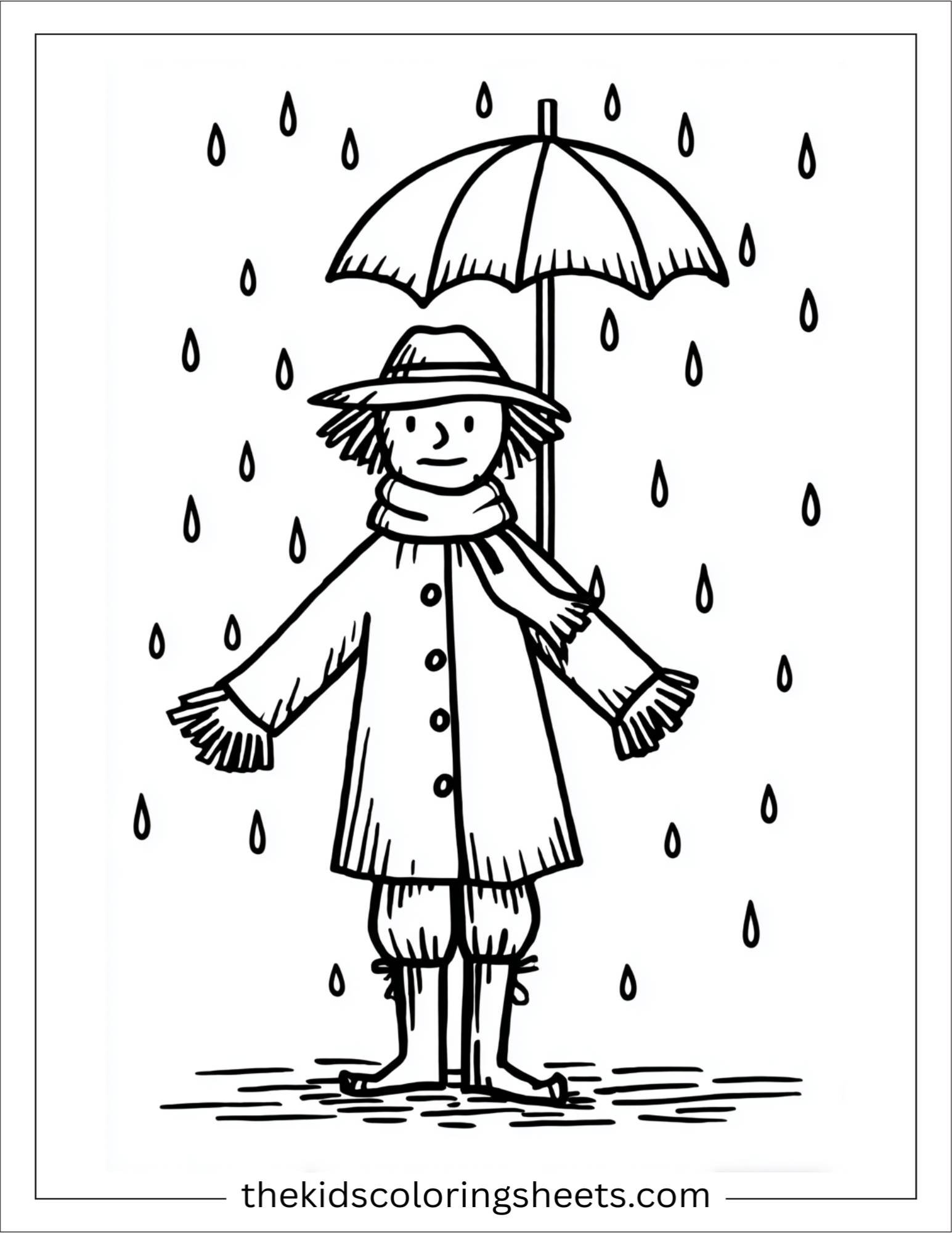 Scarecrow sad in the rain