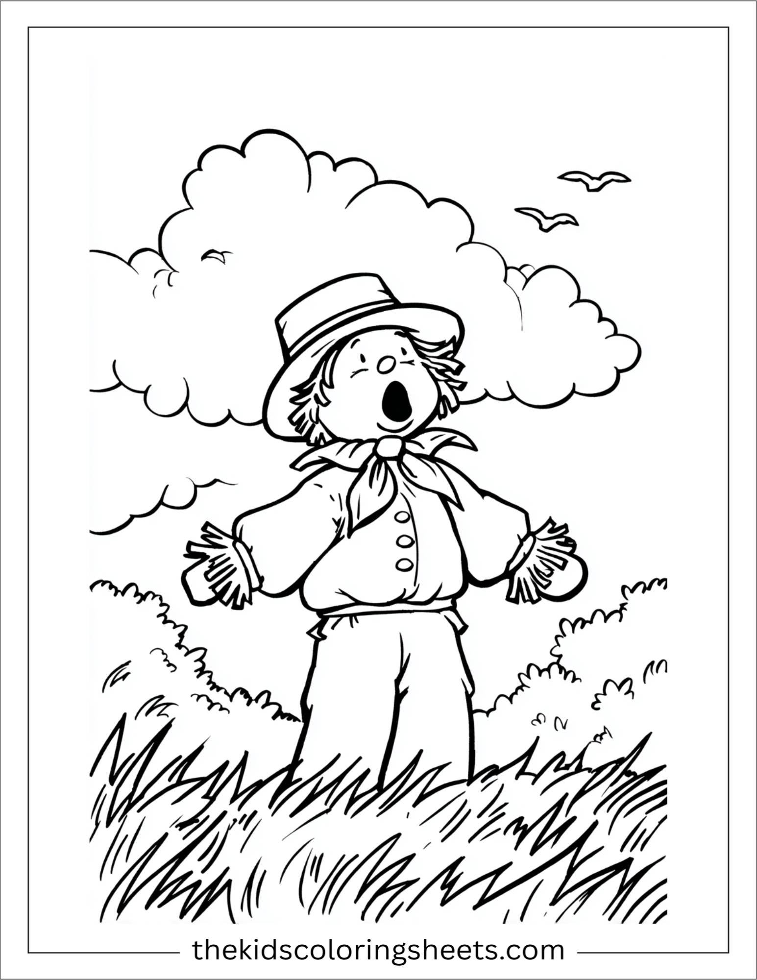 Scarecrow singing loudly