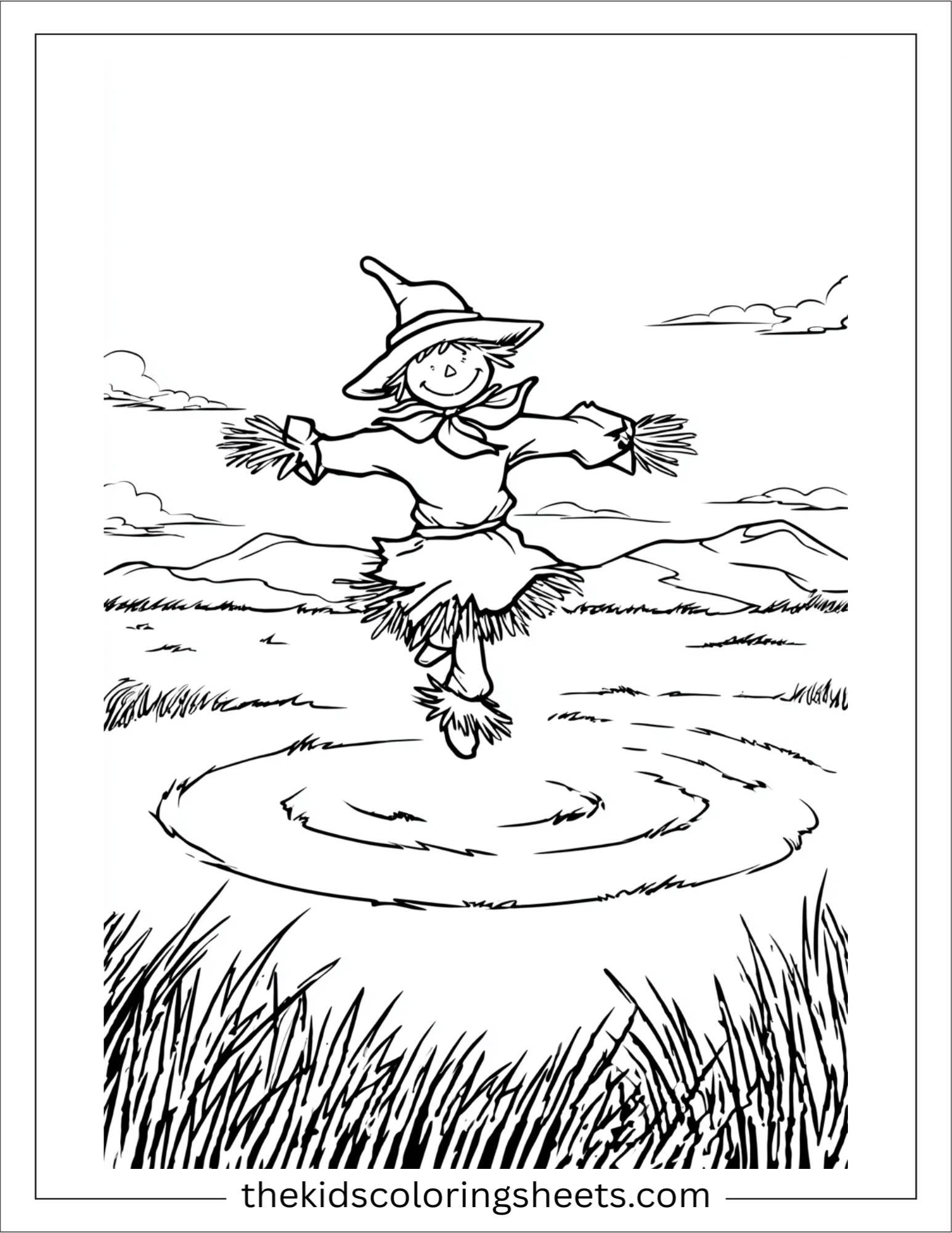 Scarecrow spinning in a circle