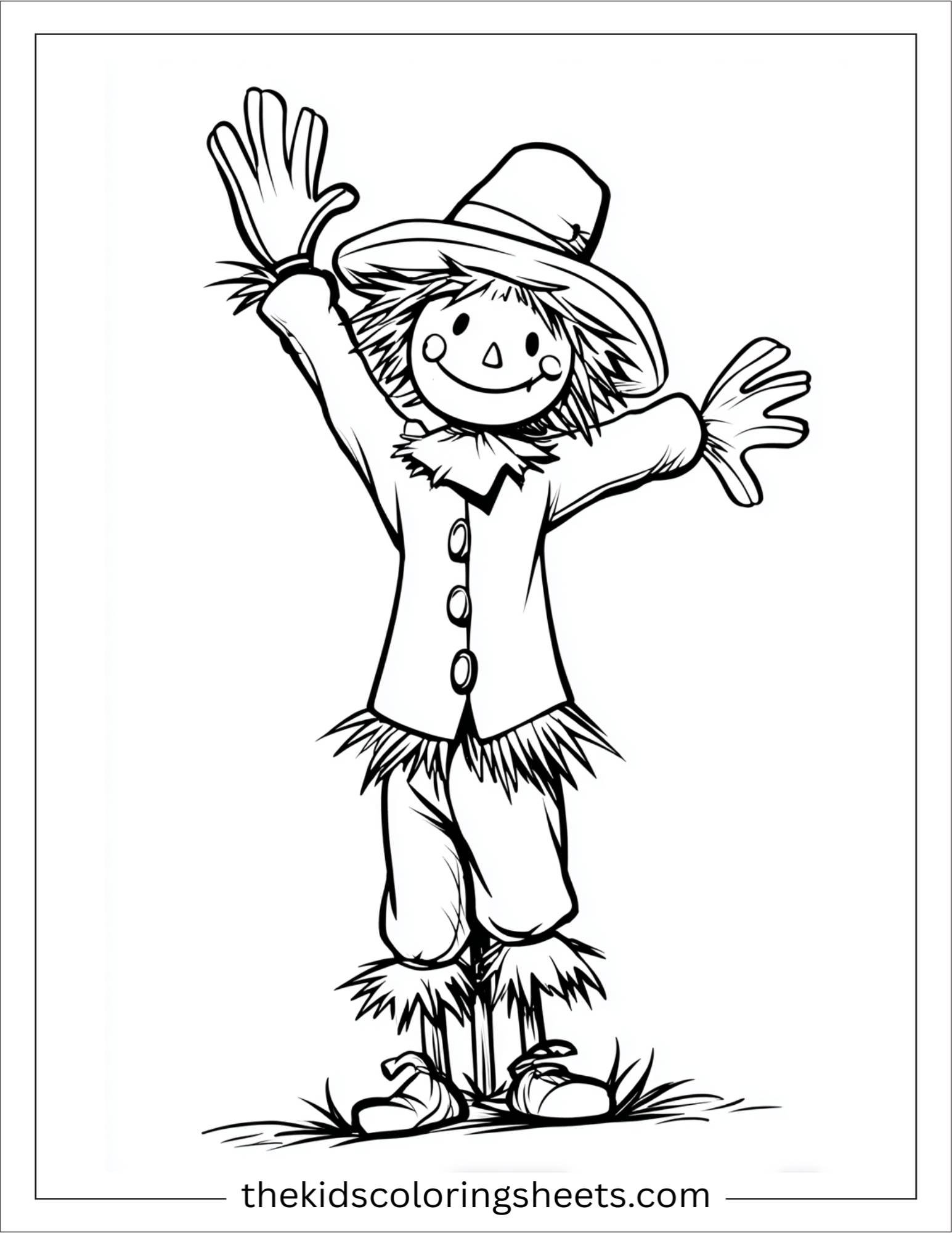 Scarecrow waving hello