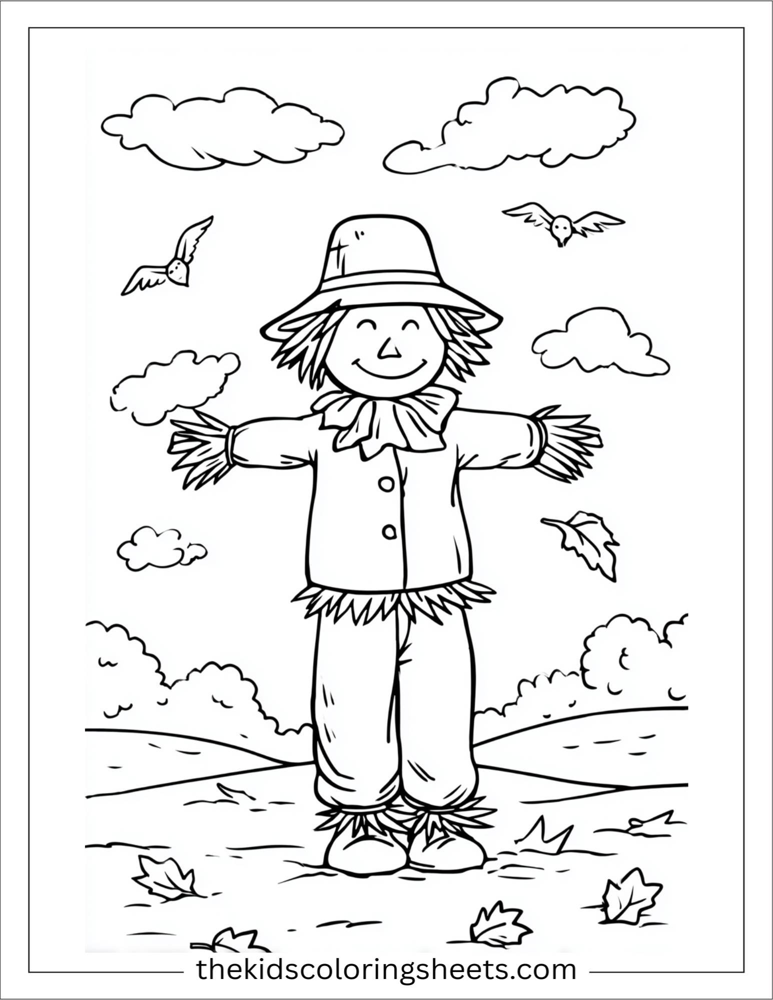 Scarecrow wearing a hat