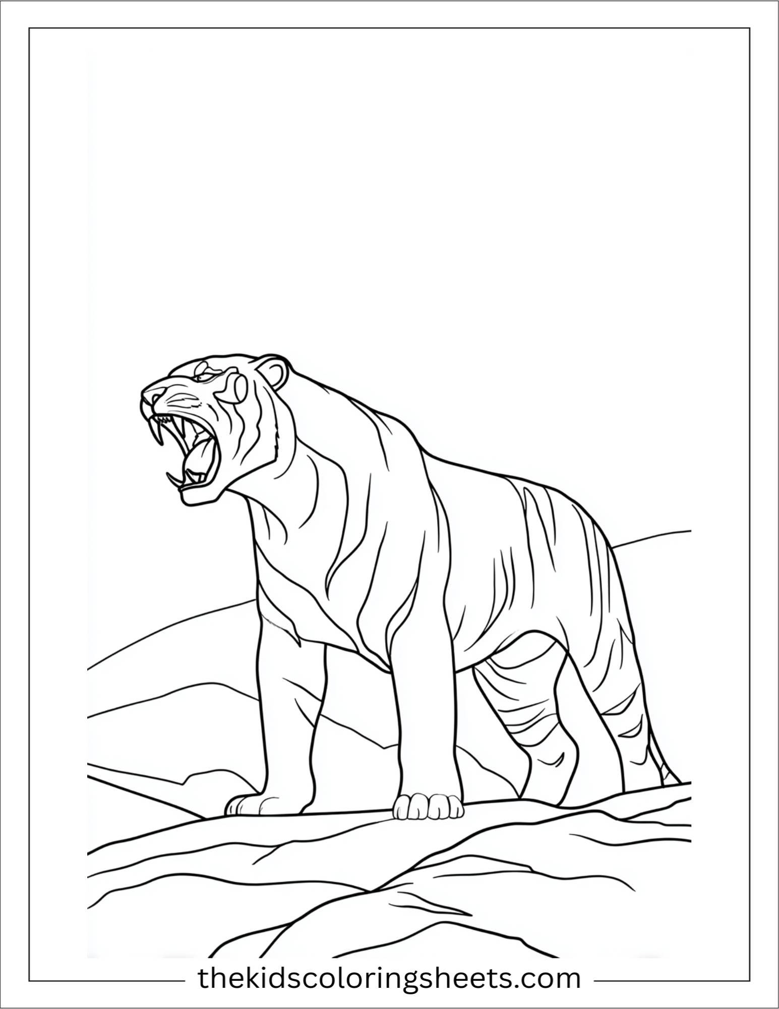 Sher Khan, the tiger, growling fiercely