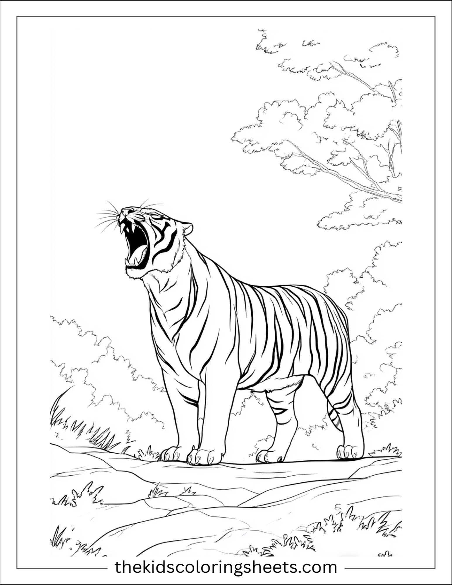 Sher Khan, the tiger, roaring with power