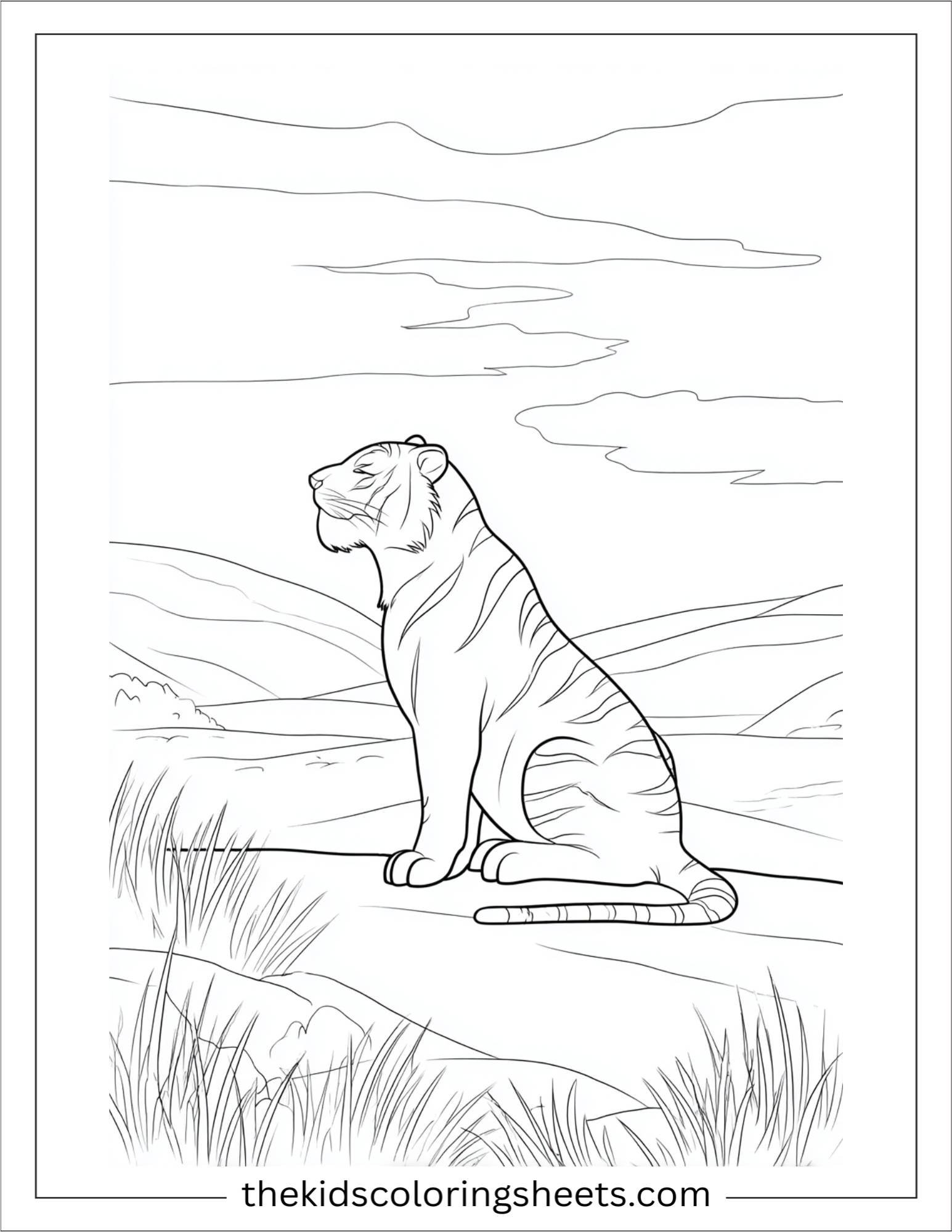 Sher Khan, the tiger, sitting with pride