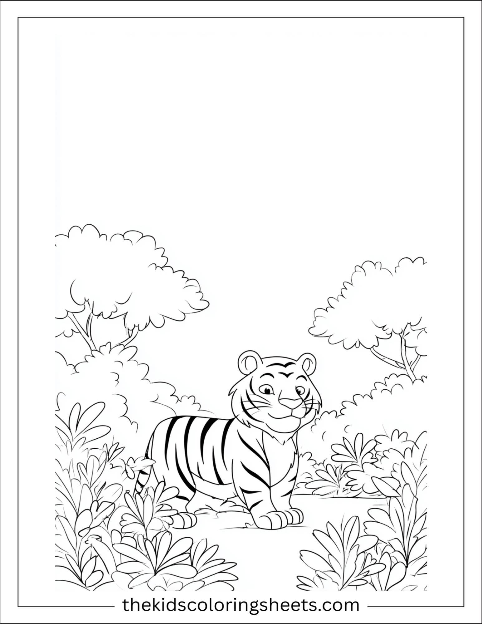 Sher Khan, the tiger, watching from the bushes