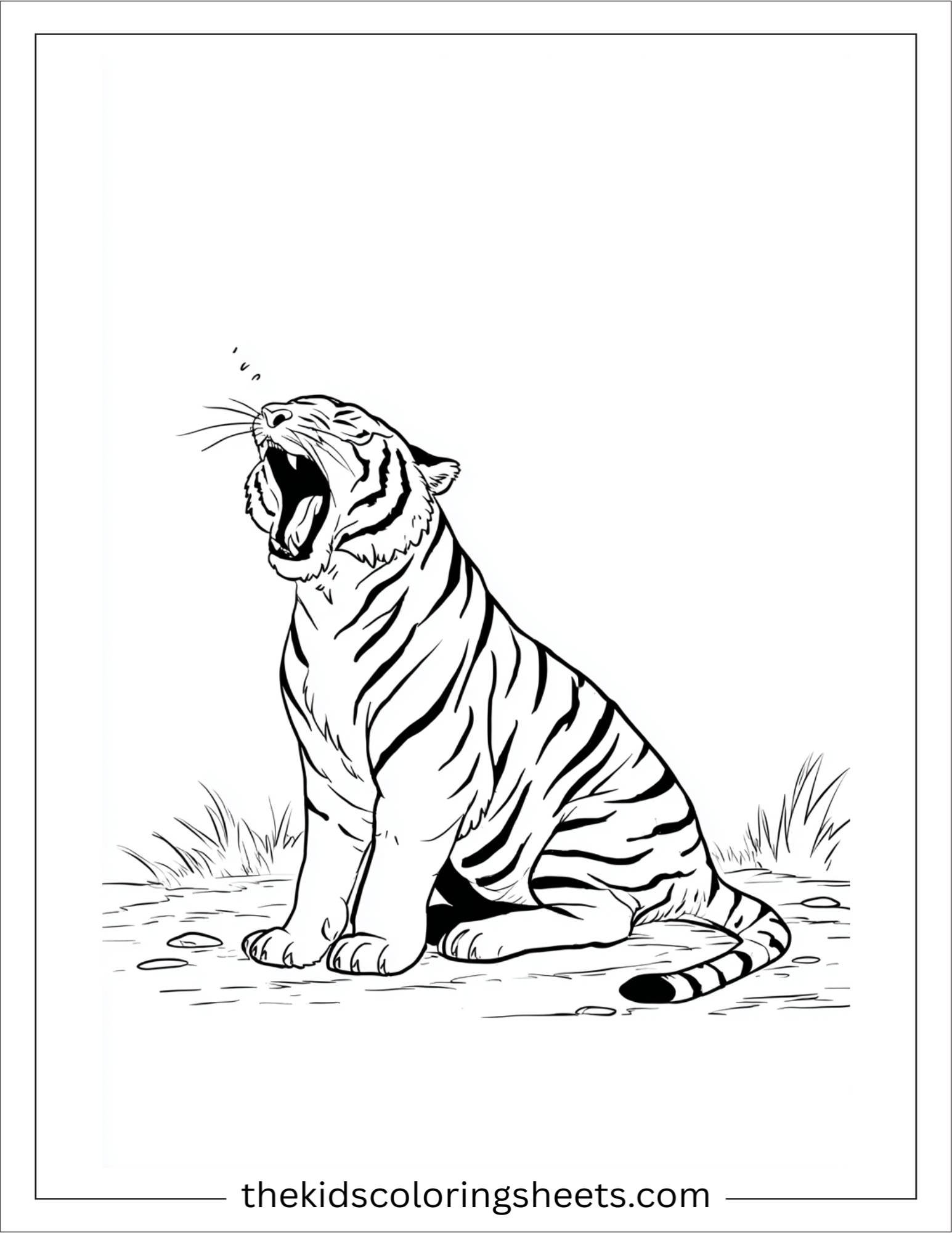 Sher Khan, the tiger, yawning sleepily