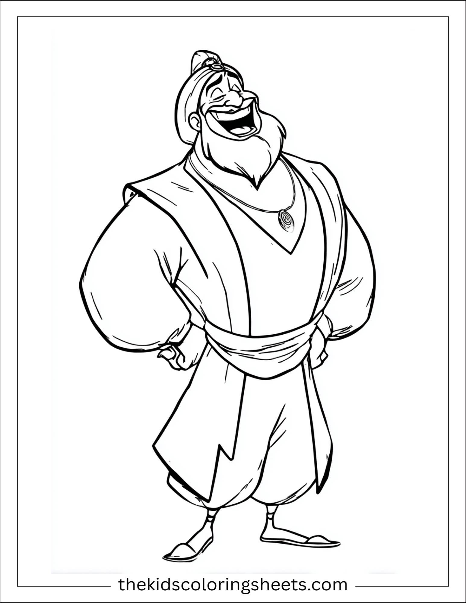 Sinbad the sailor laughing heroically