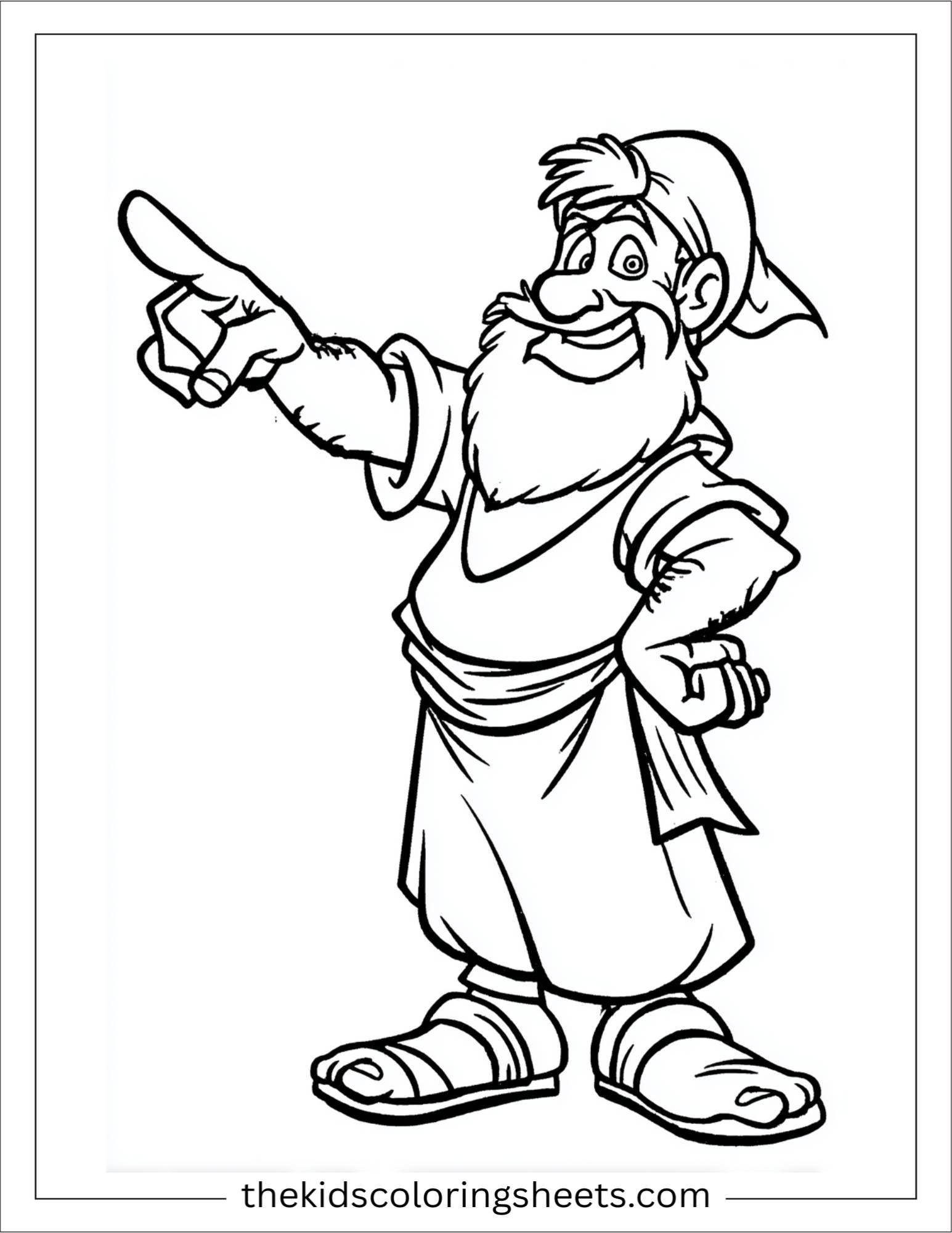 Sinbad the sailor pointing forward
