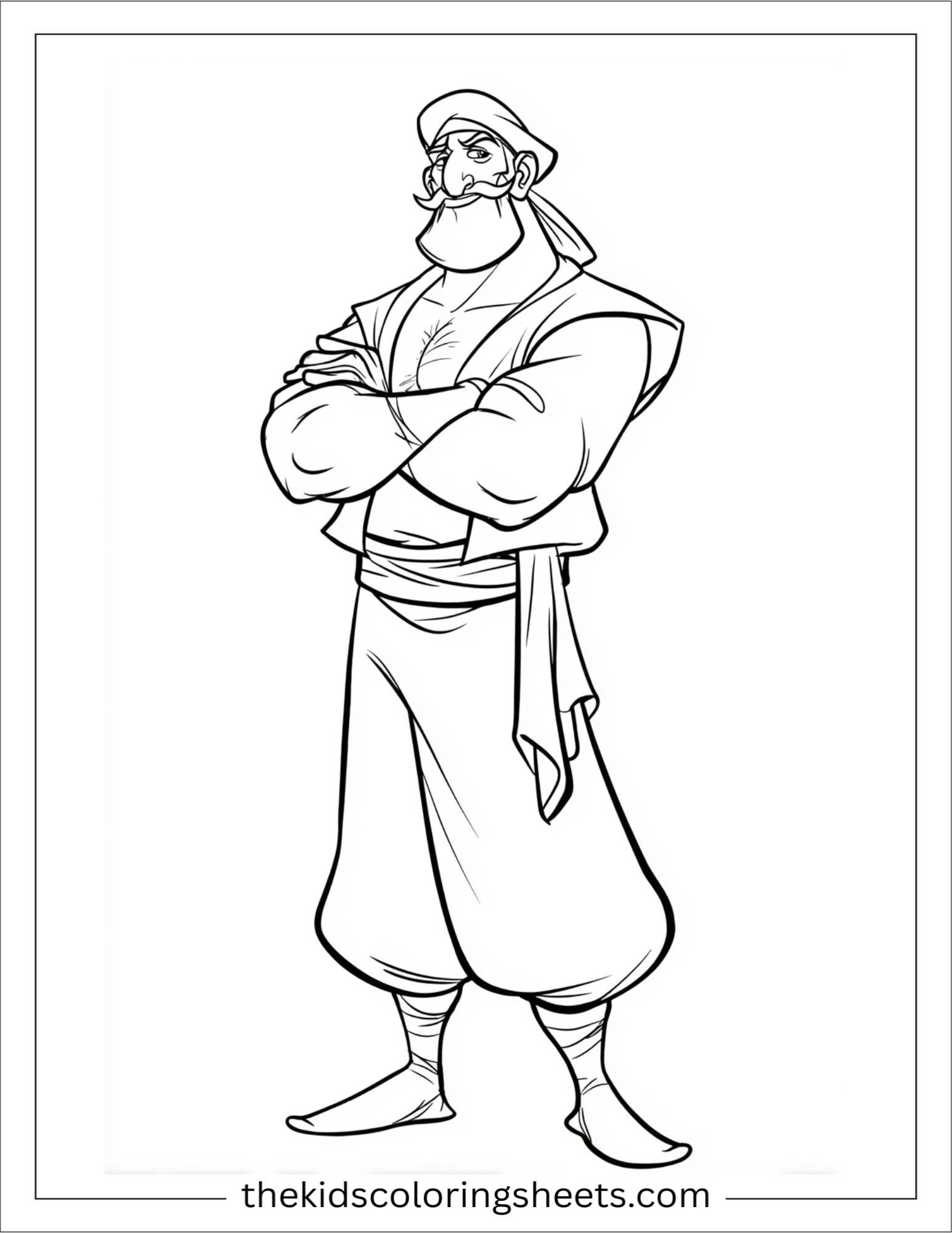 Sinbad the sailor standing proudly