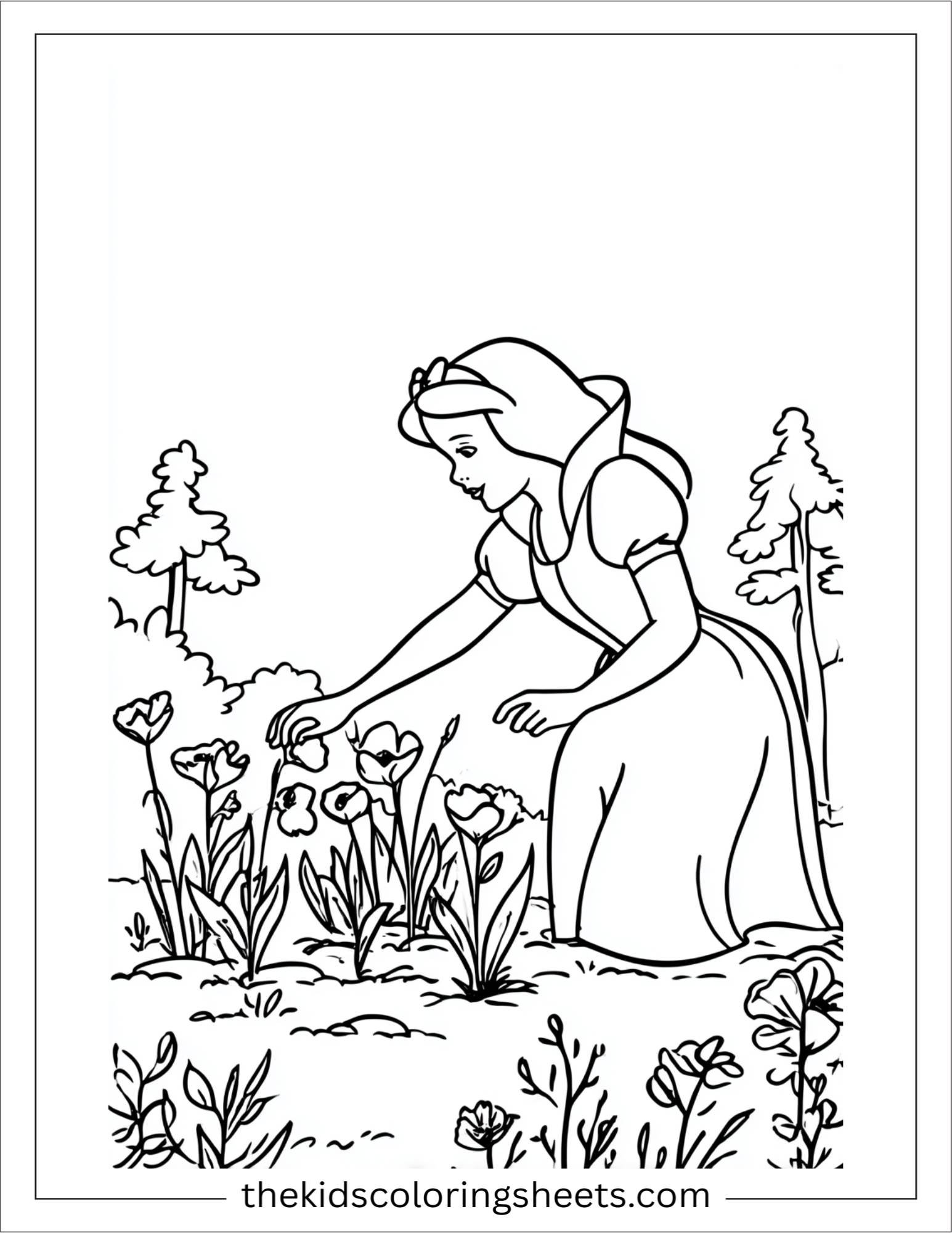 Snow White planting flower