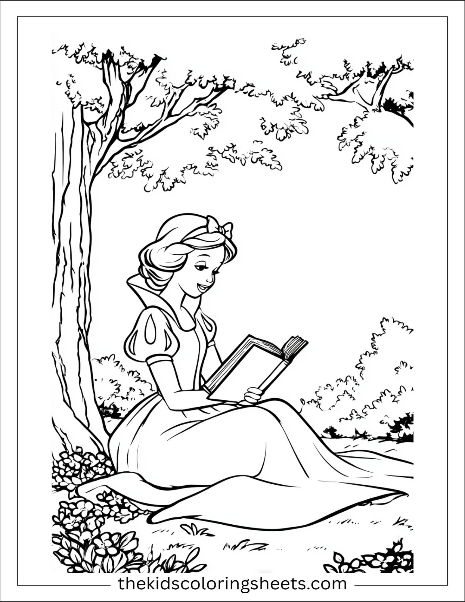 Snow White reading a storybook
