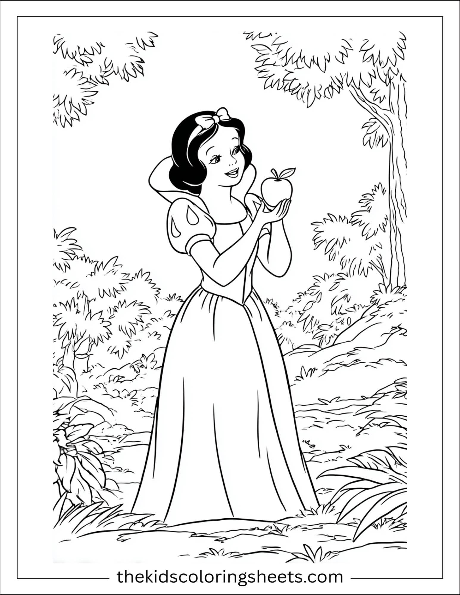 Snow White smiling with apple