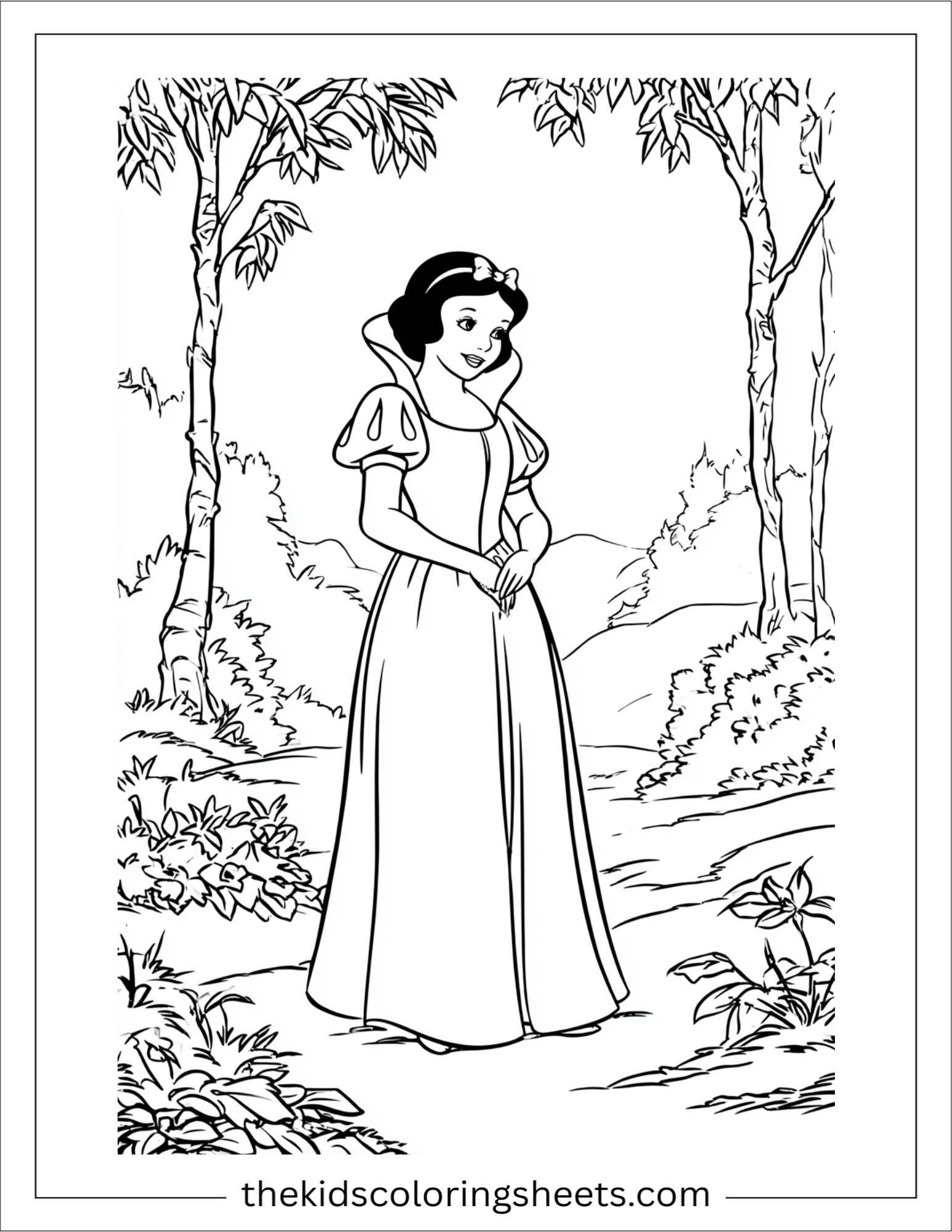 Snow White standing with grace