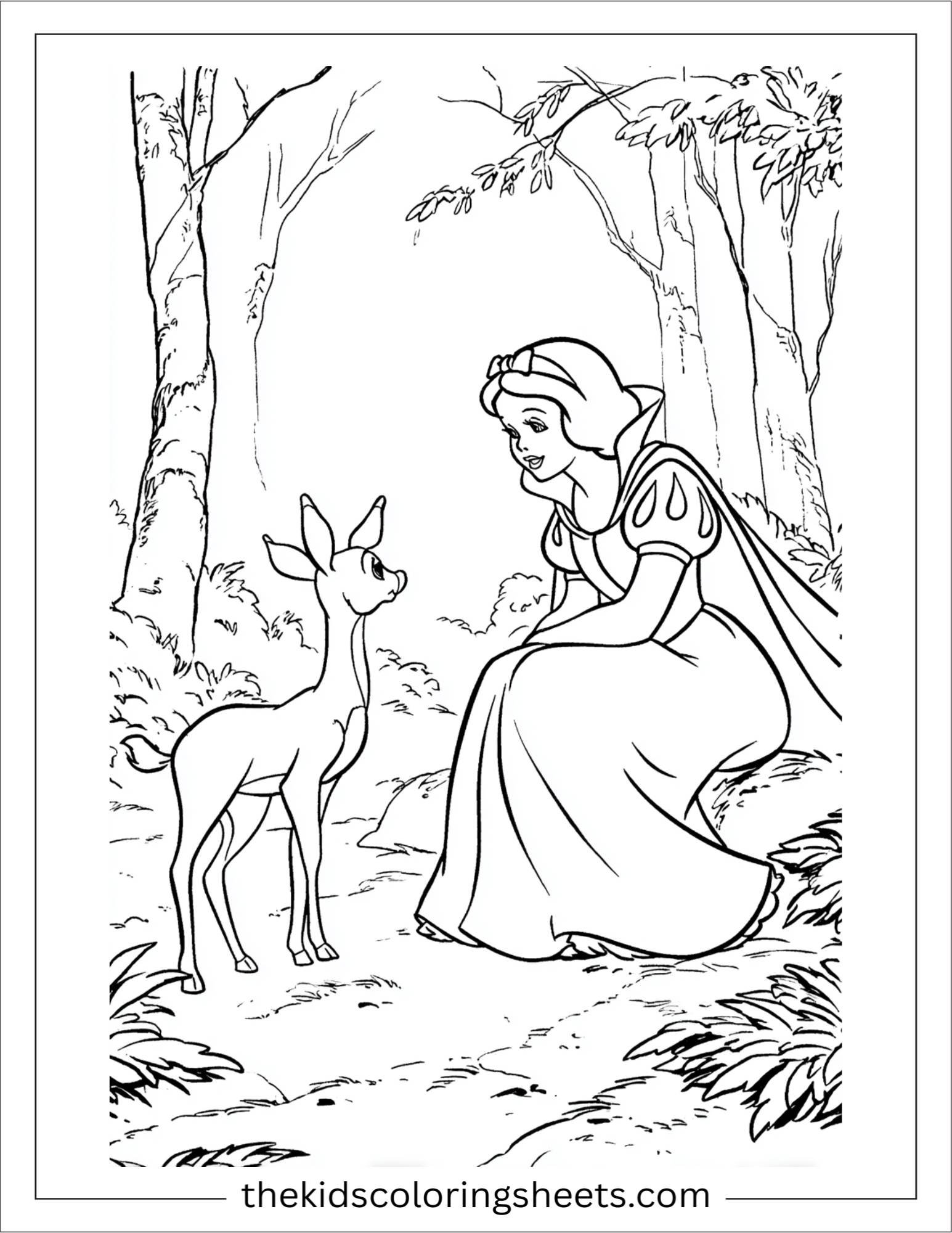 Snow White talking to deer